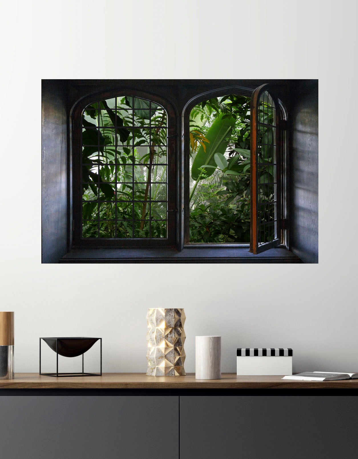 queence Autocollants muraux »Urwald« Wandsticker, Wandbild, selbstklebend, 3D, Fenster