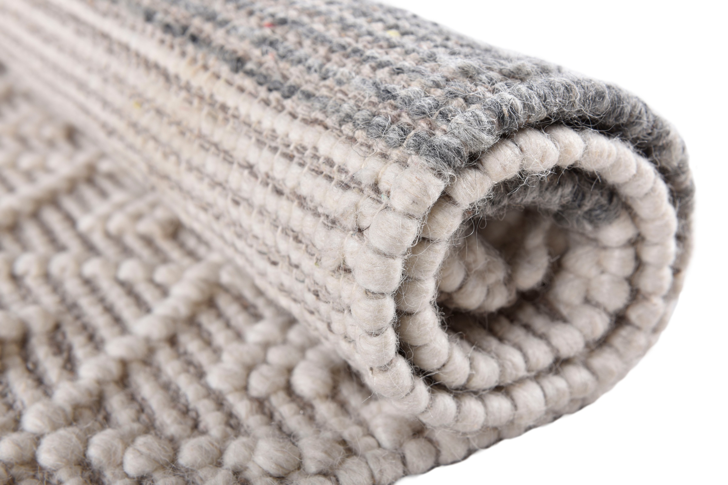 THEKO Tapis en laine »Visby - 915« Rectangulaire 10 mm Höhe reine Wolle, handgewebt, Scandi Design, mit Fransen