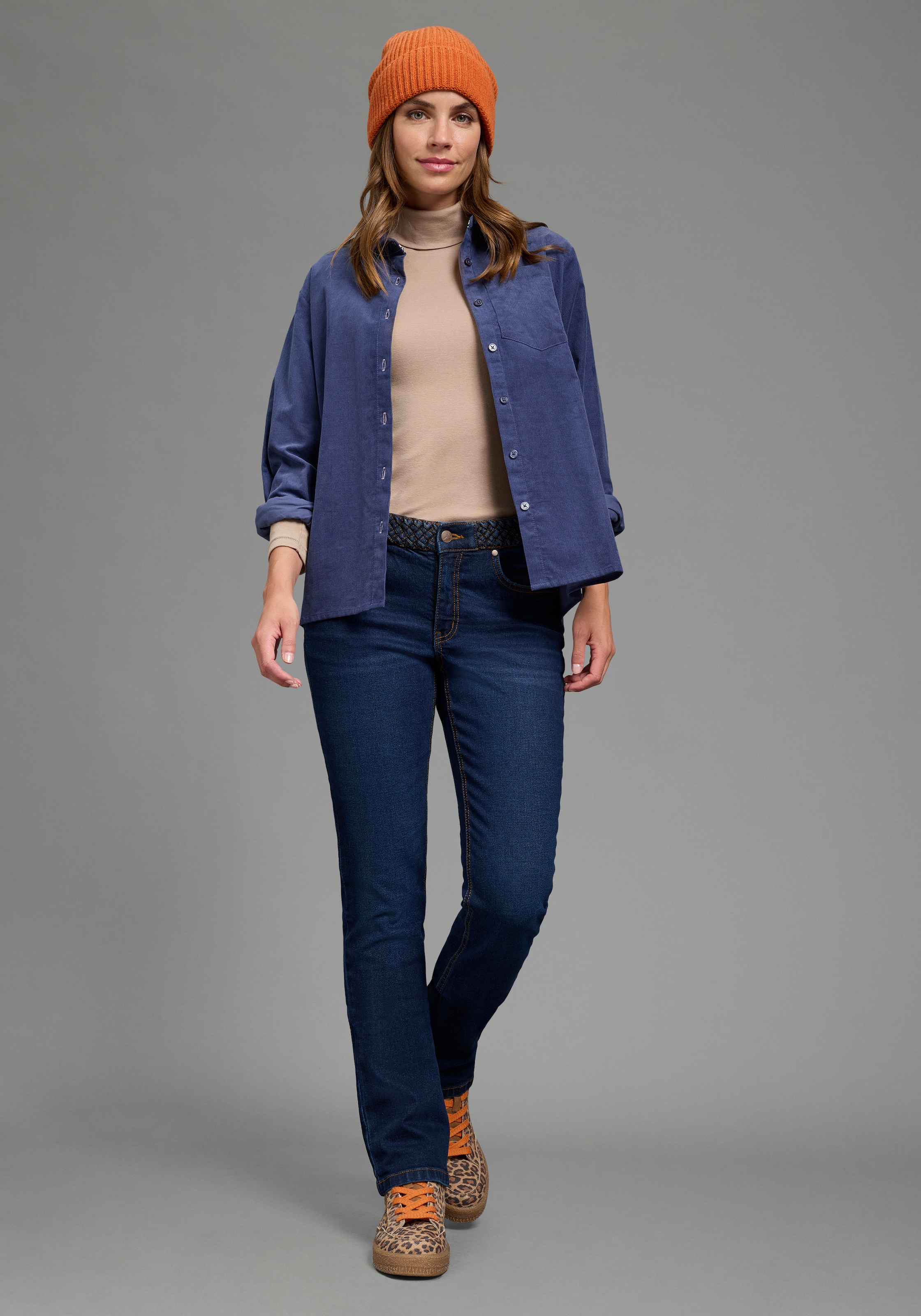 Arizona Jeans droit »mit Jeansgürteloptik« coupe droite Straight-Fit, jambe droite, taille normale