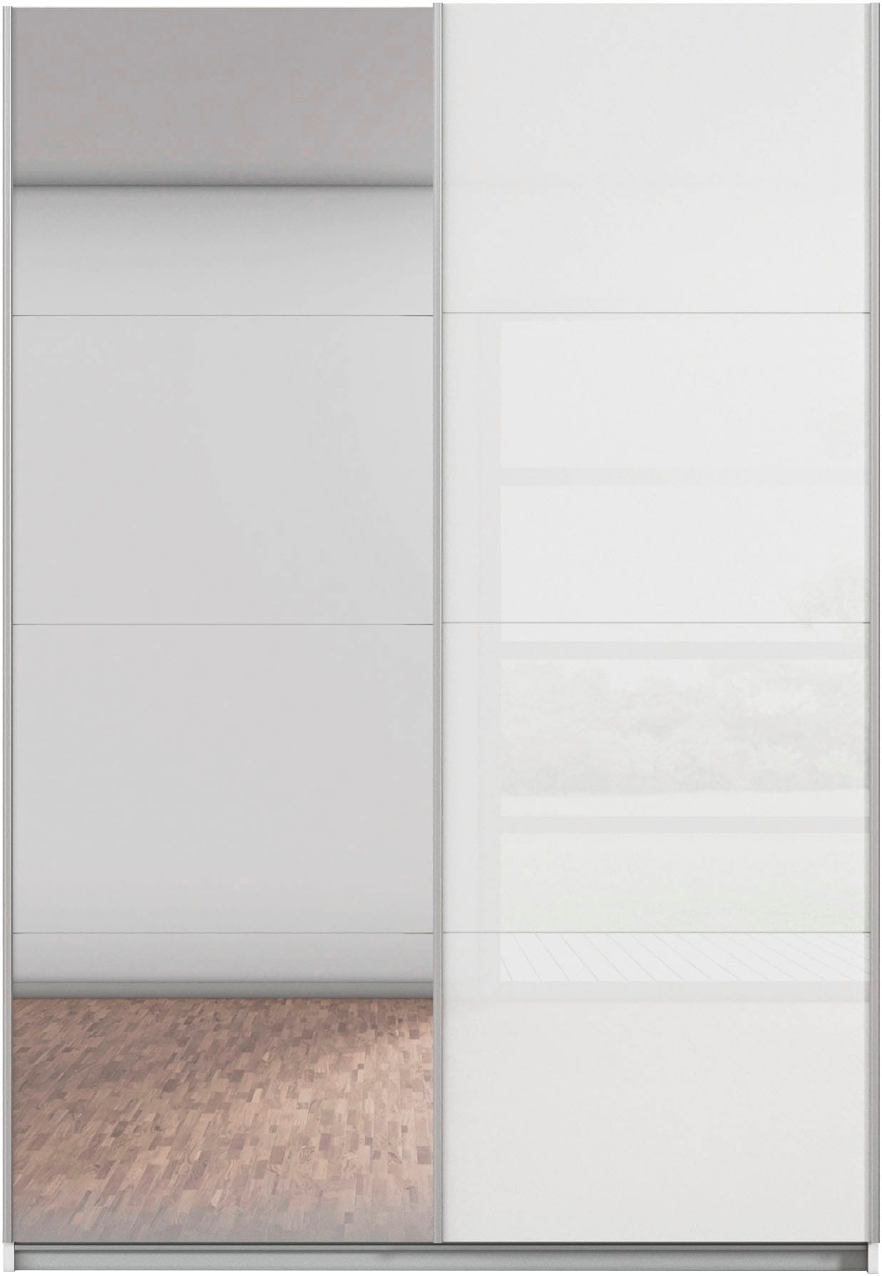 rauch Schwebetürenschrank »Subito Kleiderschrank Bestseller« Schlafzimmerschrank Garderobe mit 4 Spiegel- und 4 Glaselementen