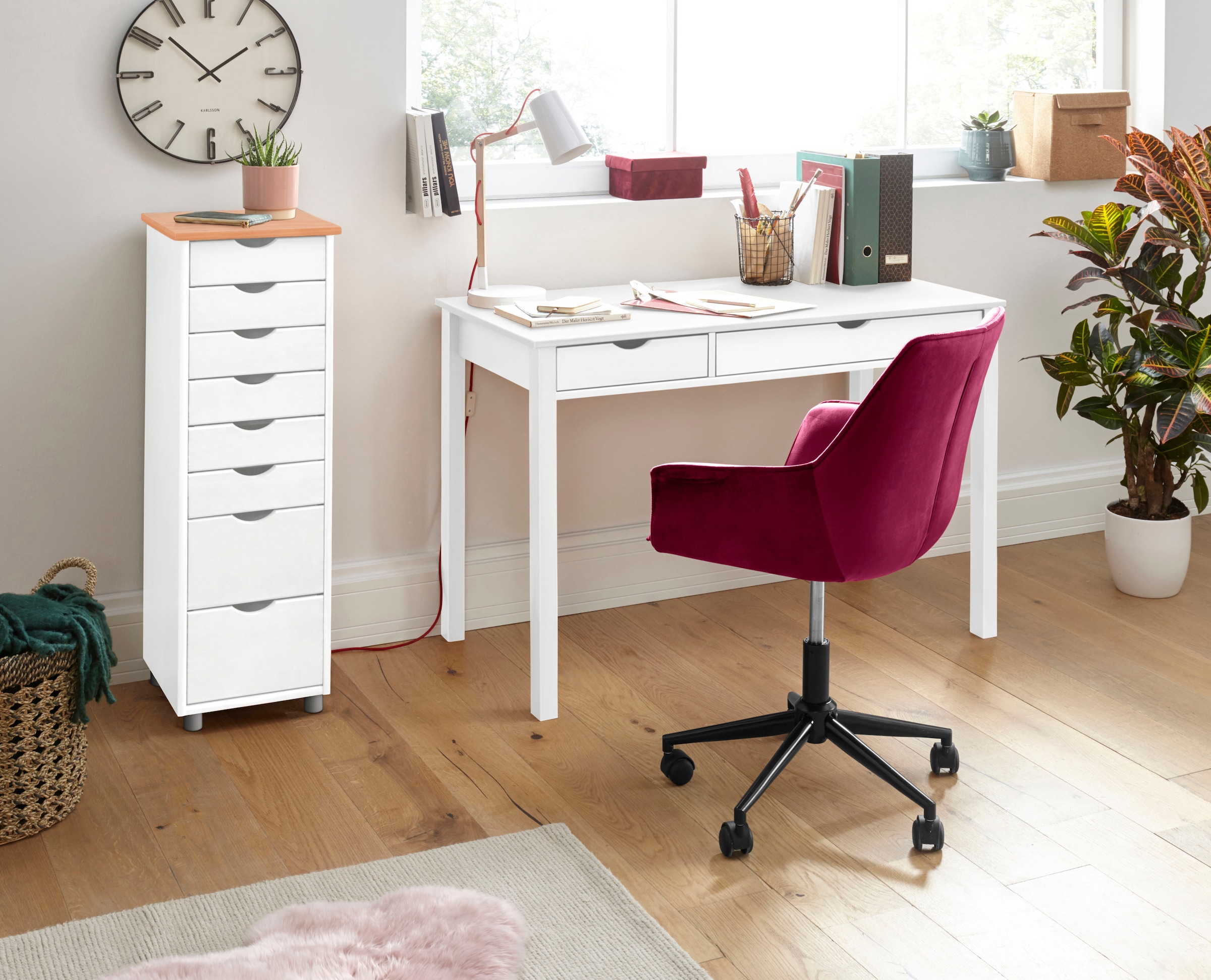 GOODproduct Commode »Gava« massives Kiefernholz, mit vielen Stauraummöglichkeiten, Breite 34 cm