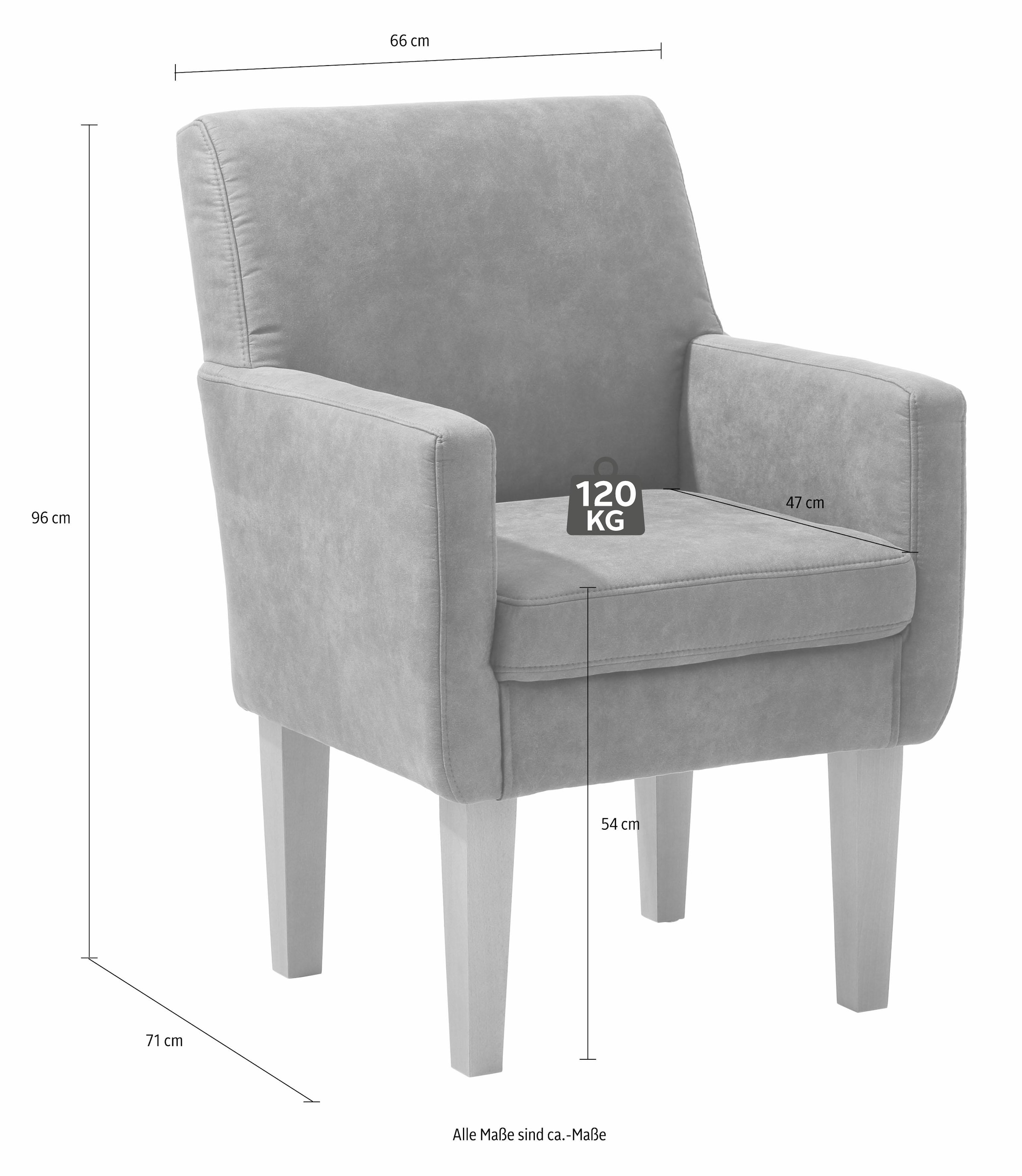 Home affaire Fauteuil »Fehmarn« hauteur d'assise confortable de 54 cm, en 3 qualités de revêtement différentes