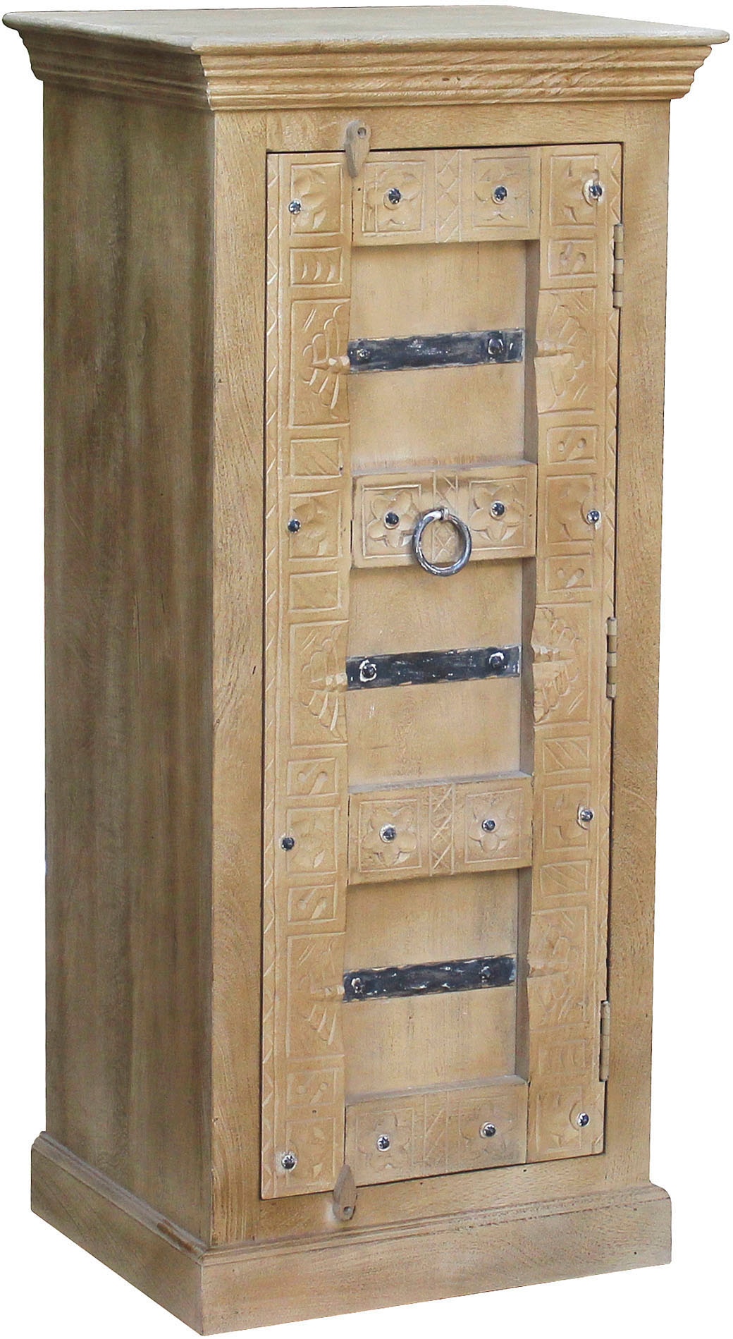 SIT Highboard »Daipur Kommode« geschnitzte Verzierungen, schmale Kommode mit 1 Tür