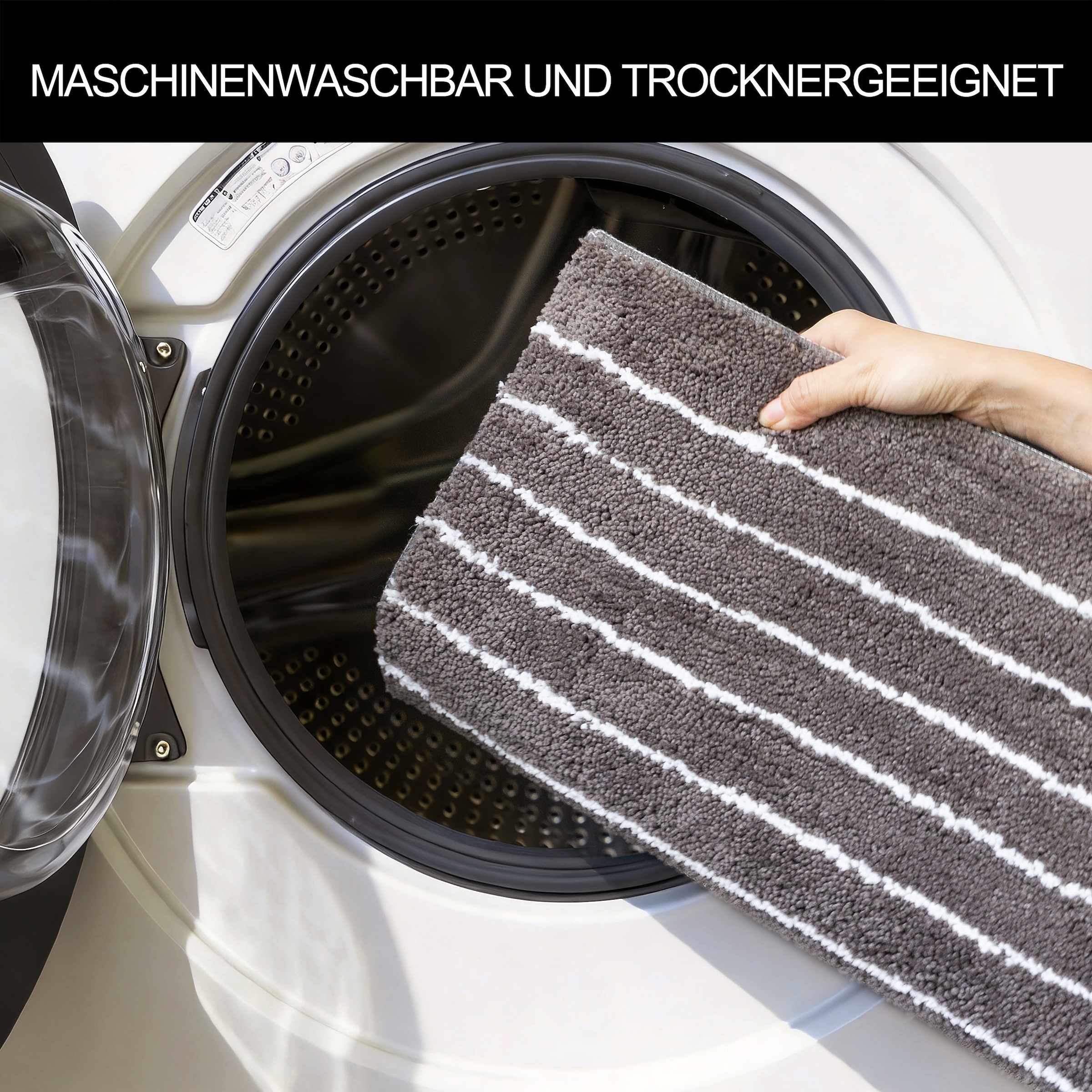 LeGer Home by Lena Gercke Badematte »Tamsin, Badvorleger, Badezimmer Teppich, Duschvorleger« Höhe 10 mm rutschhemmend beschichtet fussbodenheizungsgeeignet | schnell trocknend Streifen, modern