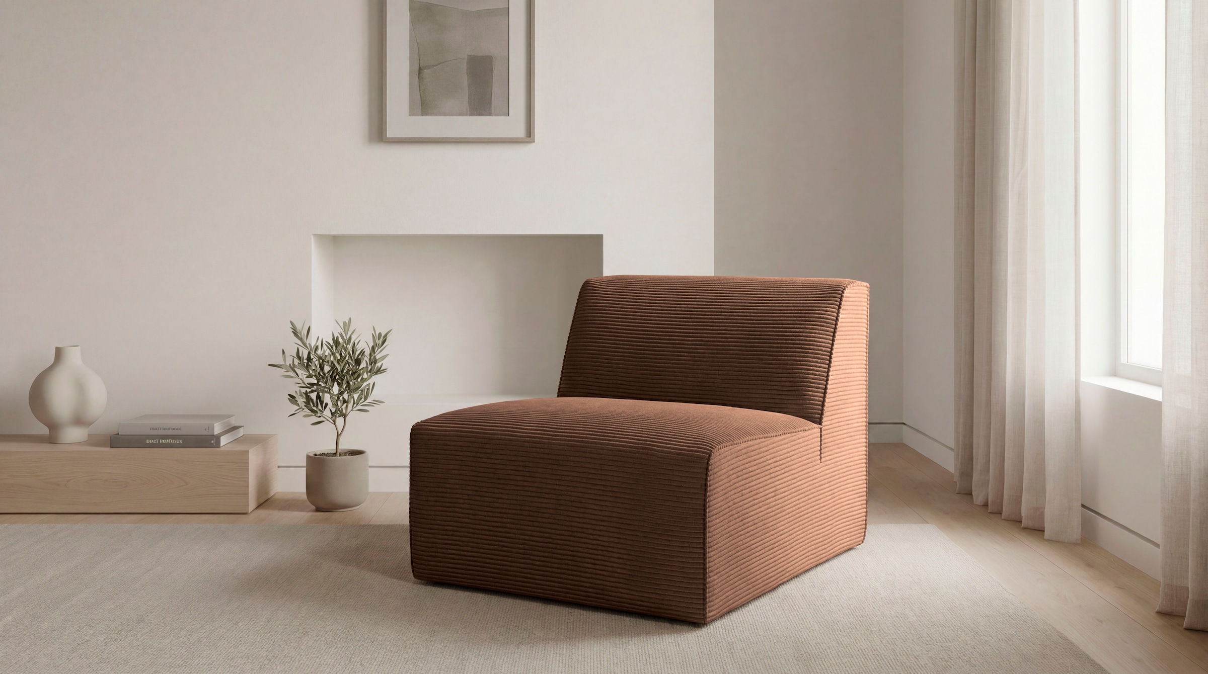 GOODproduct Élément de canapé »Clayton Breite 76 cm« in einem trendigen Cord-Bezug