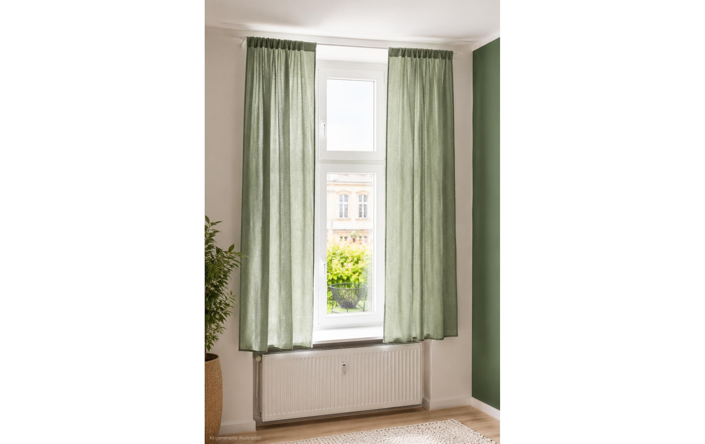 Urbanara Rideau »2er-Set Musselin Trofa 140 cm x 320 cm« Ruban plissé 2 cuis tlg.