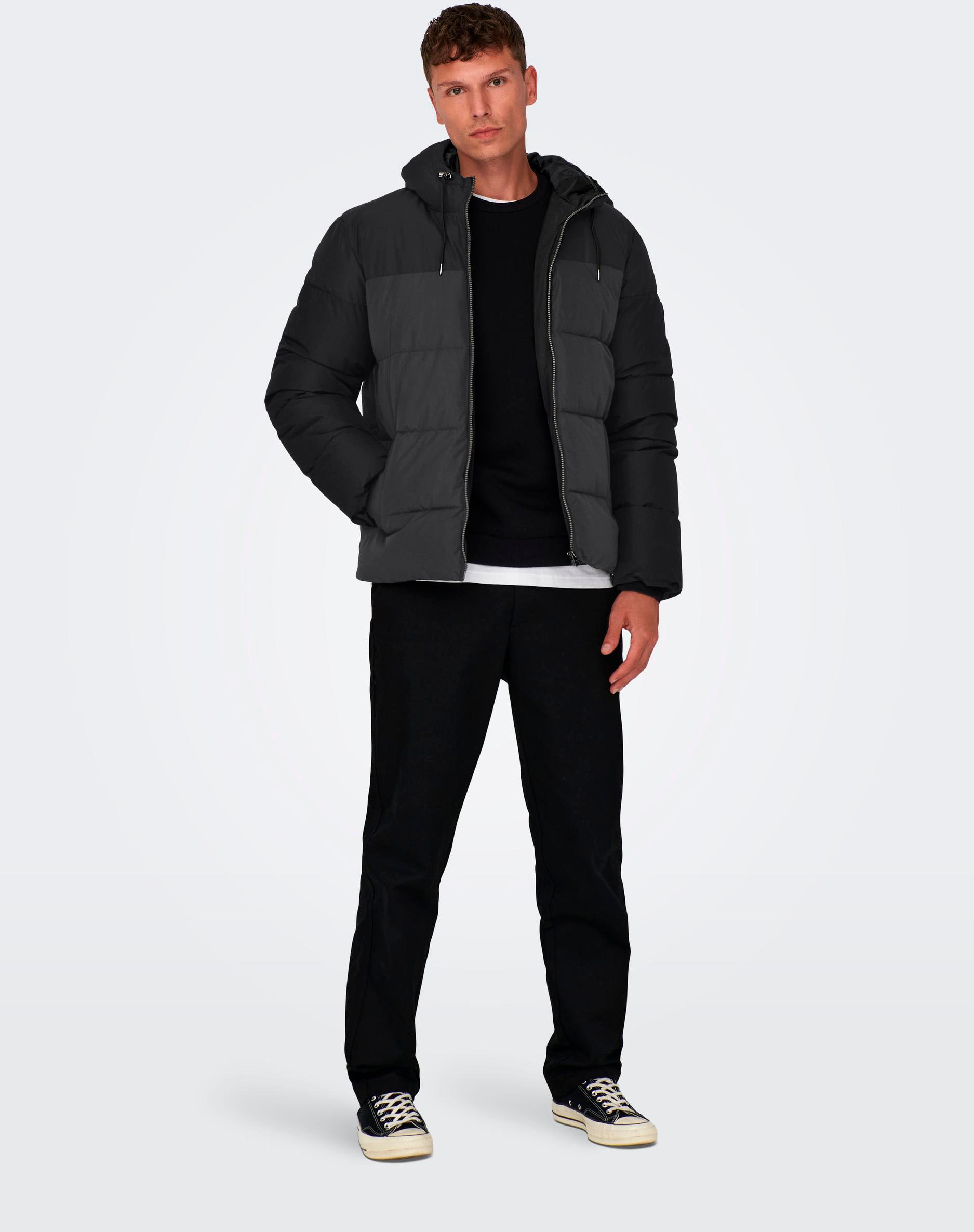 ONLY & SONS Steppjacke »ONSMARLON LIFE HOOD PUFFER JACKET OTW VD« mit Kapuze