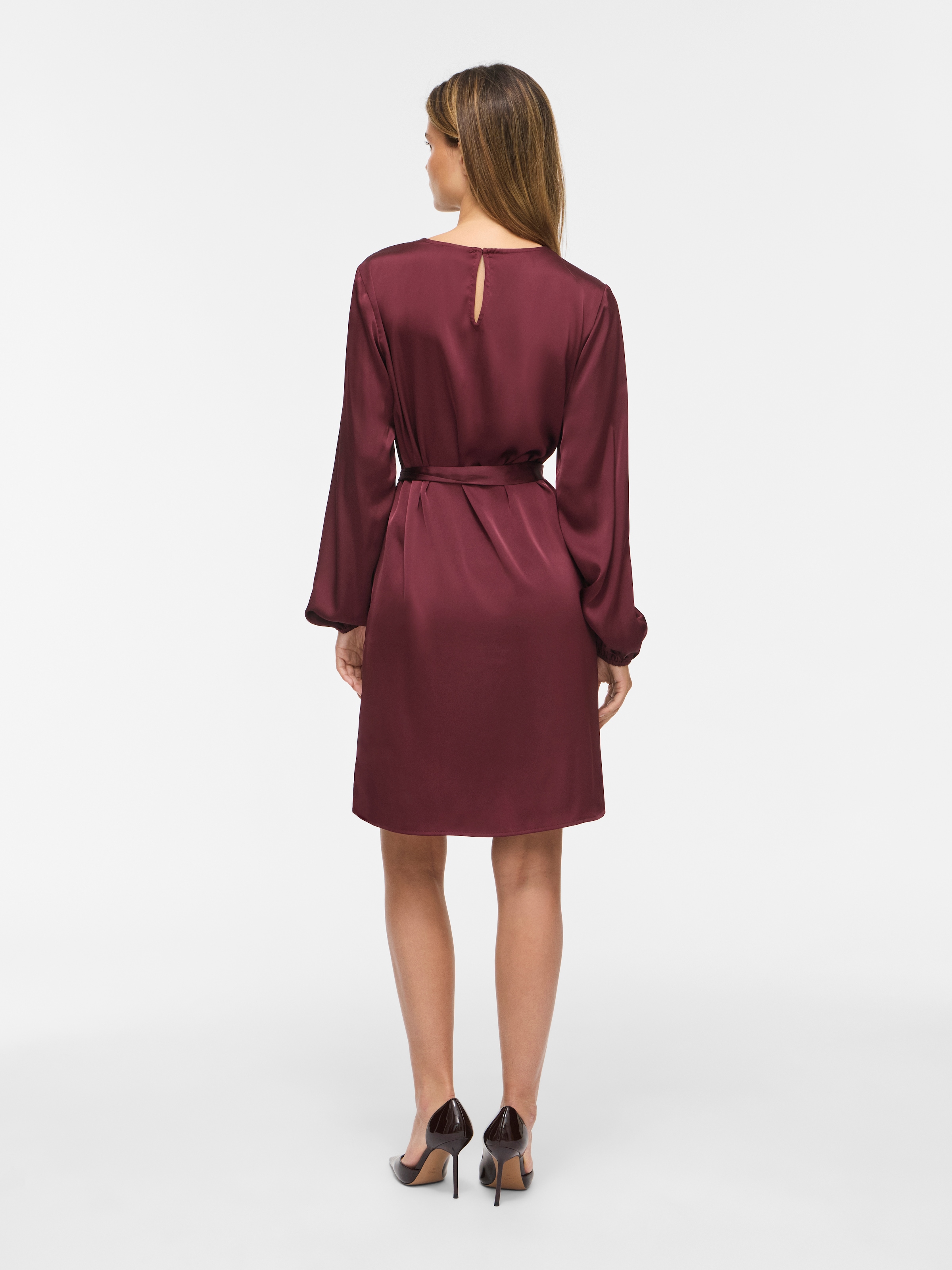 Vila Minikleid »VIENNA RAVENNA L/S O-NECK DRESS - NOOS« Kunstfaser