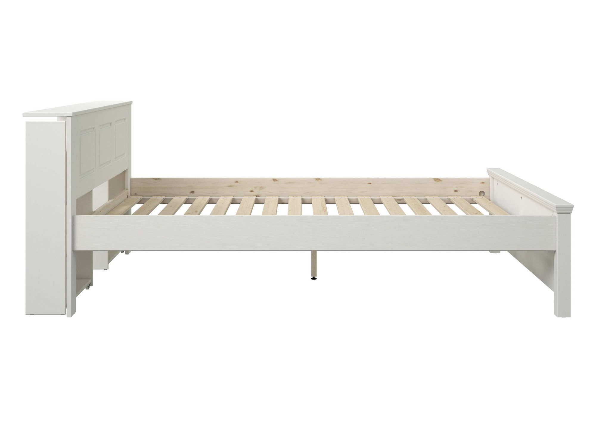 GOODproduct Bett »Malme, mit unsichtbaren, herausziehbaren Regalen, maximaler Stauraum« Liegefläche 140x200cm,  inklusive Lattenrost, Made in EU, FSC® zertifiziertes Massivholz
