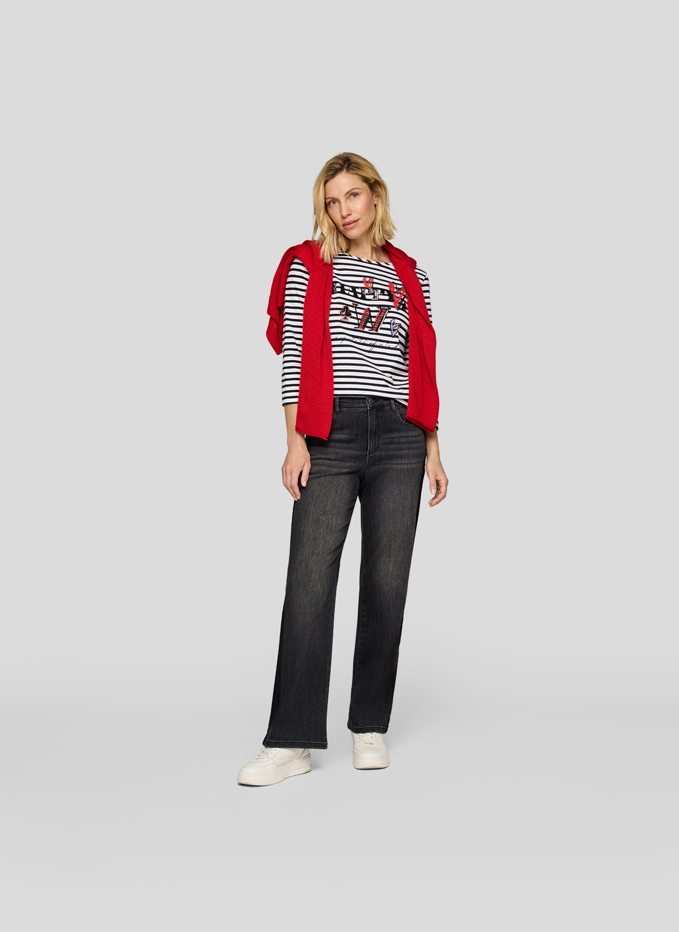 Rabe 3/4-Arm-Shirt mit Schriftzug