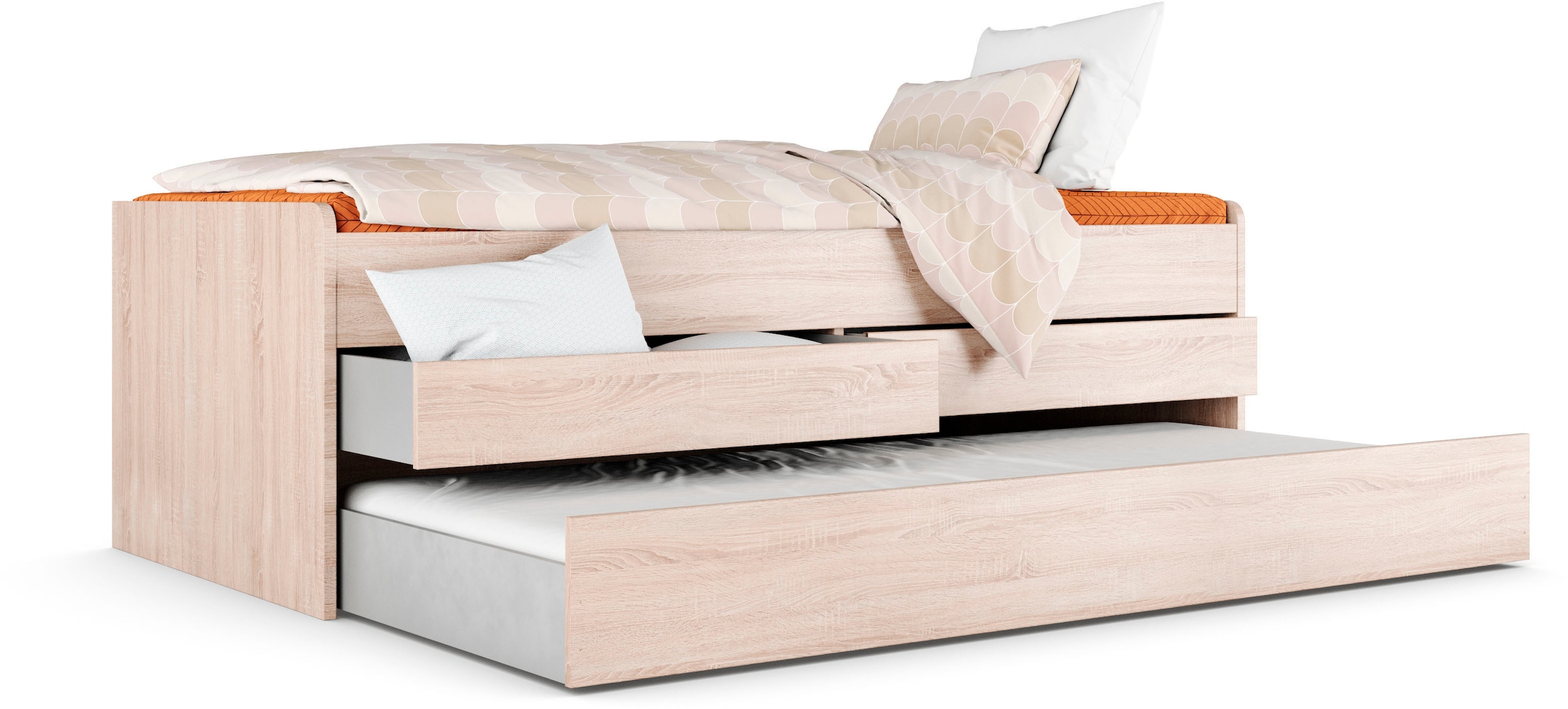 priess Lit de rangement »Barkhausen« incl. surface de couchage extensible et 2 tiroirs