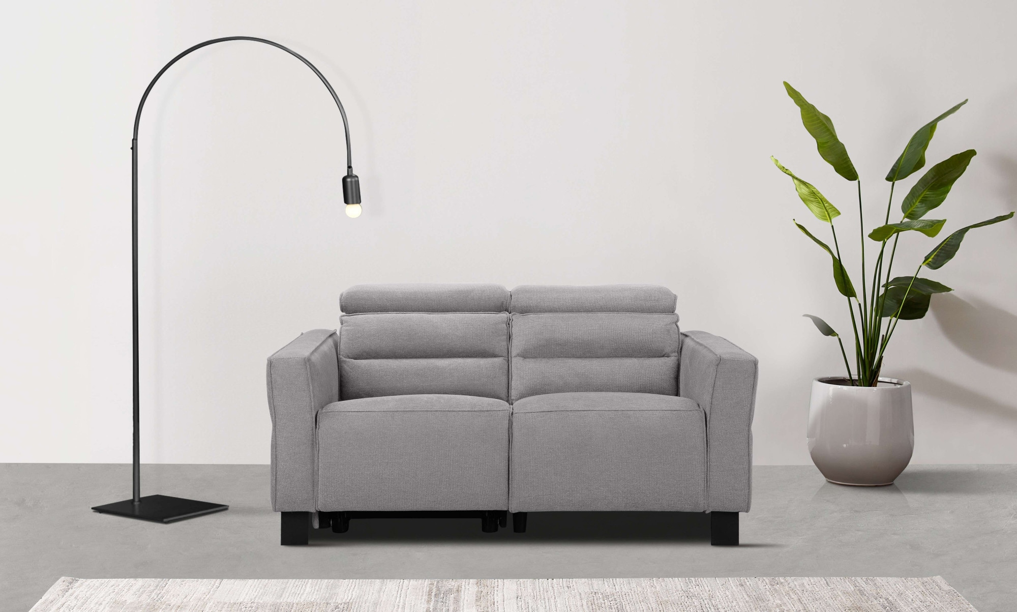 GOODproduct 2-Sitzer »Carpari Webstoff, 162 cm, man./elektr. Relaxfunktion« (USB A/C), sowie Kopfteilverstellung
