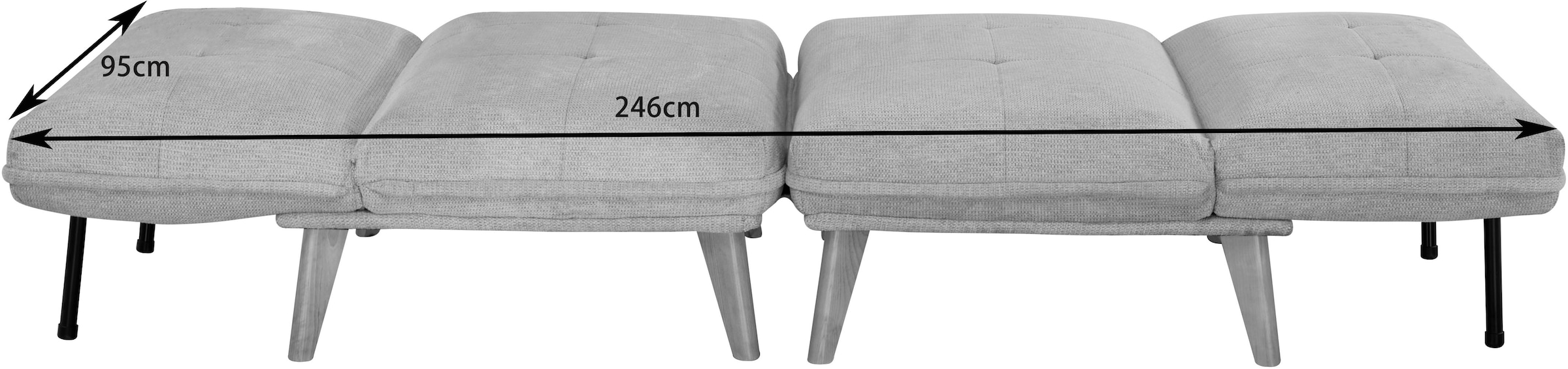 INOSIGN Sessel »DELANEY Schlafsofa, bestehend aus 2 Modulen, mit Schlaffunktion« Bettsofa, Schlafsessel, Klappsofa, erweiterbar, in Webstoff