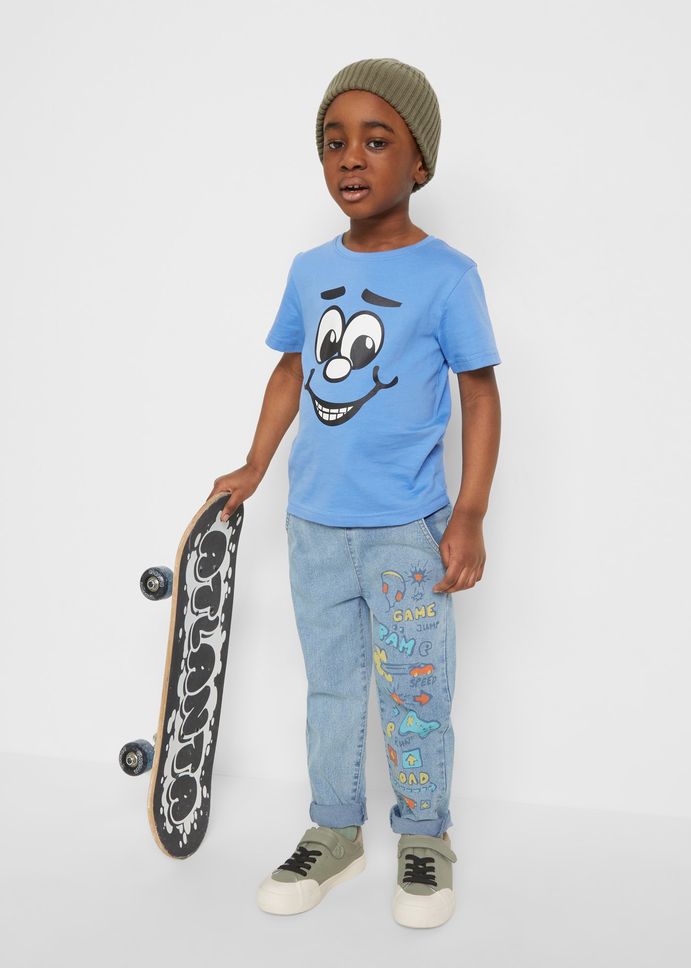 bonprix T-shirt Packung, 2 cuis bequeme Passform, Kurzarm-Design, aus Baumwolle