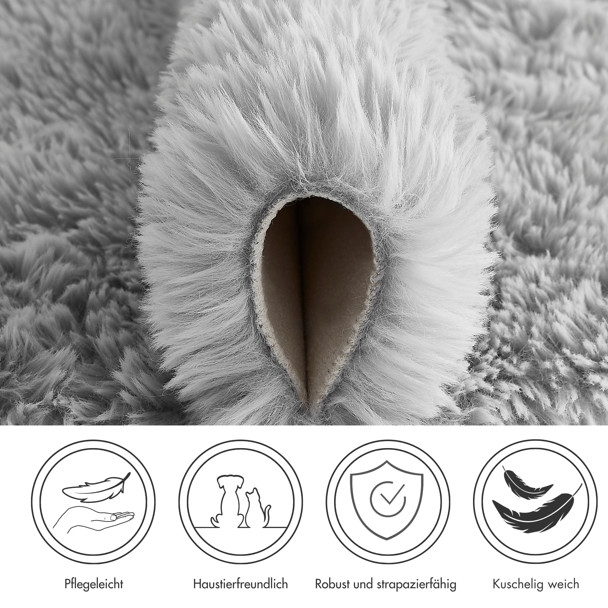 Andiamo Teppich »Alpa« rechteckig 36 mm Höhe Uni Farben, Microfaser, besonders weich & kuschelig, Schlafzimmer