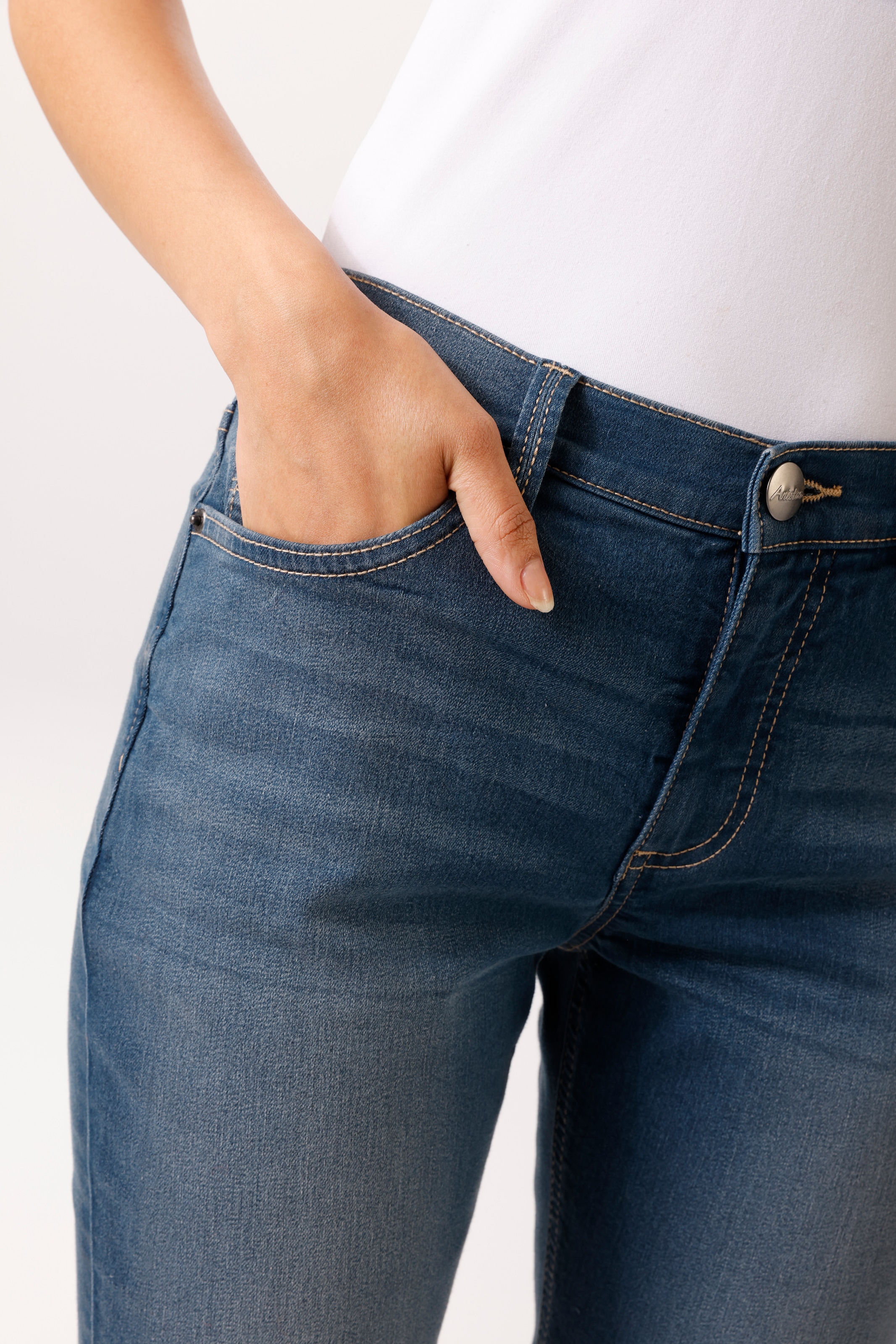 Aniston CASUAL Jeans skinny en lavage usé tendance - NOUVELLE COLLECTION