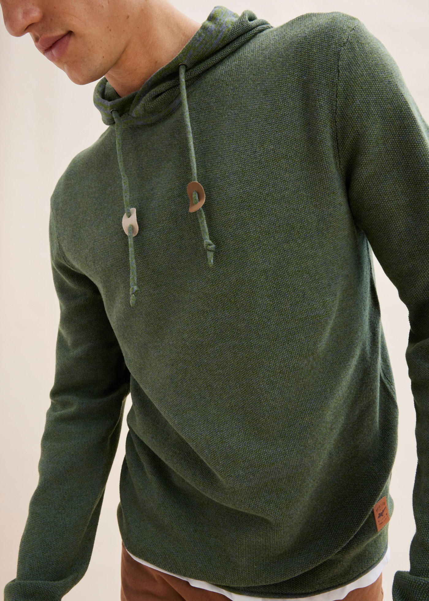 bonprix Strickpullover »Kapuzenpullover mit Baumwolle« aus Baumwolle und Polyacryl, mit Kapuze, Regular Fit