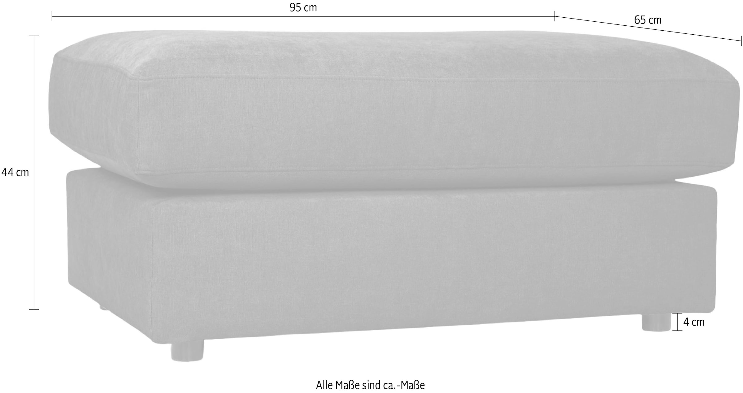 GOODproduct Tabouret rembourré »Nivette, weiches Chenille« 95x65 cm, eine tolle Ergänzung zum Sofa