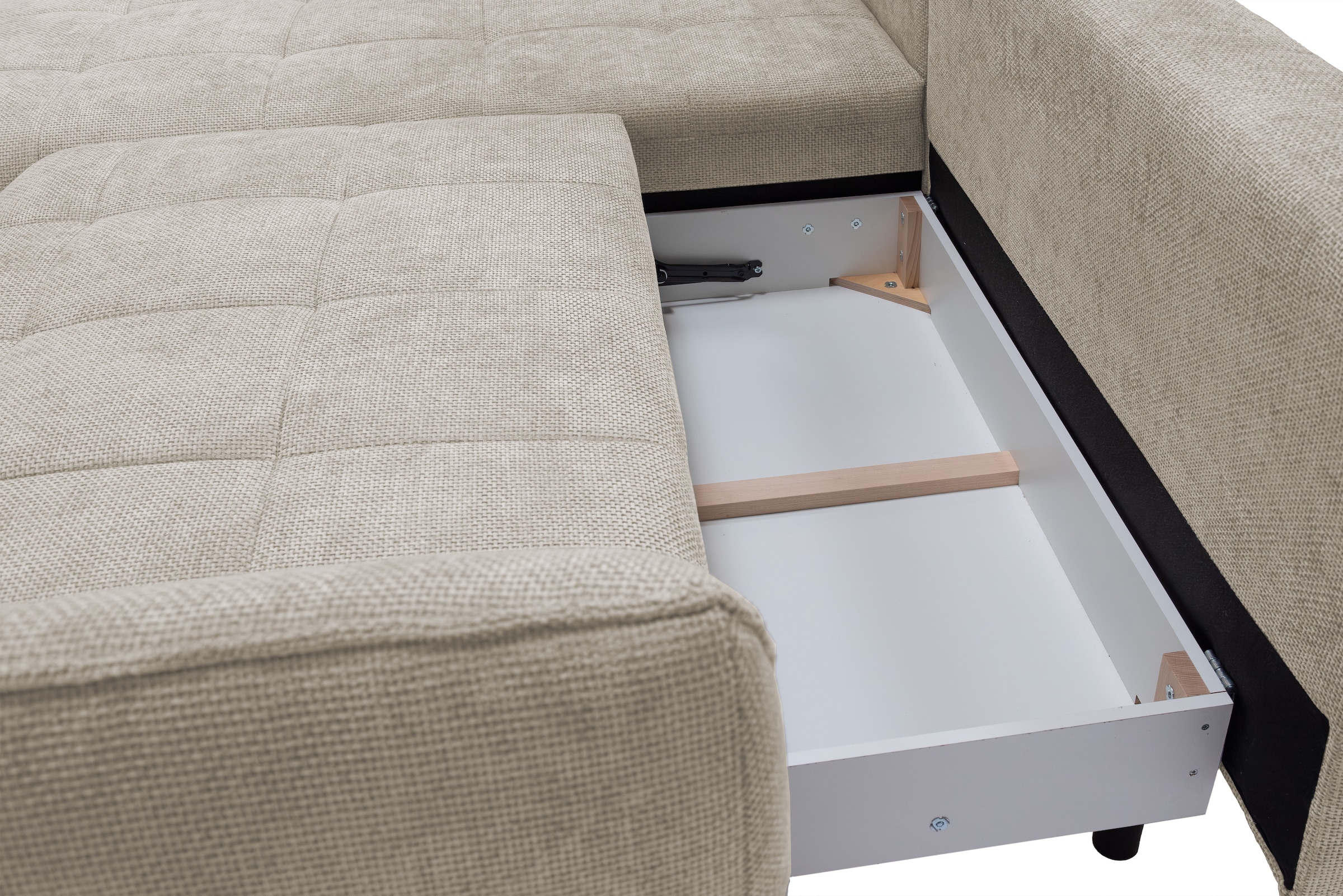 exxpo - sofa fashion Canapé d'angle »Samoa, bequem und modern, mit Easy-Lift-Bettfunktion, L-Form« Ecksofa Samoa, inkl. Bettfunktion, Bettkasten und Rückenkissen