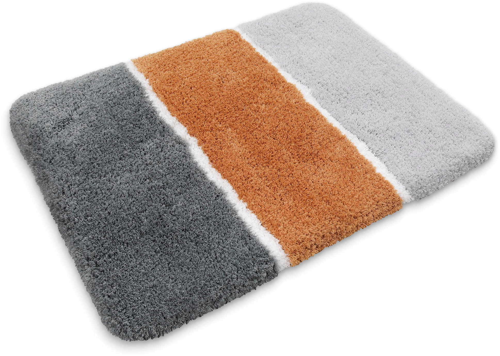 Homie Living Tapis de bain »Rio Marina« Höhe 30 mm flauschiger Badteppich, modern gestreift, waschbar, Badezimmerteppich
