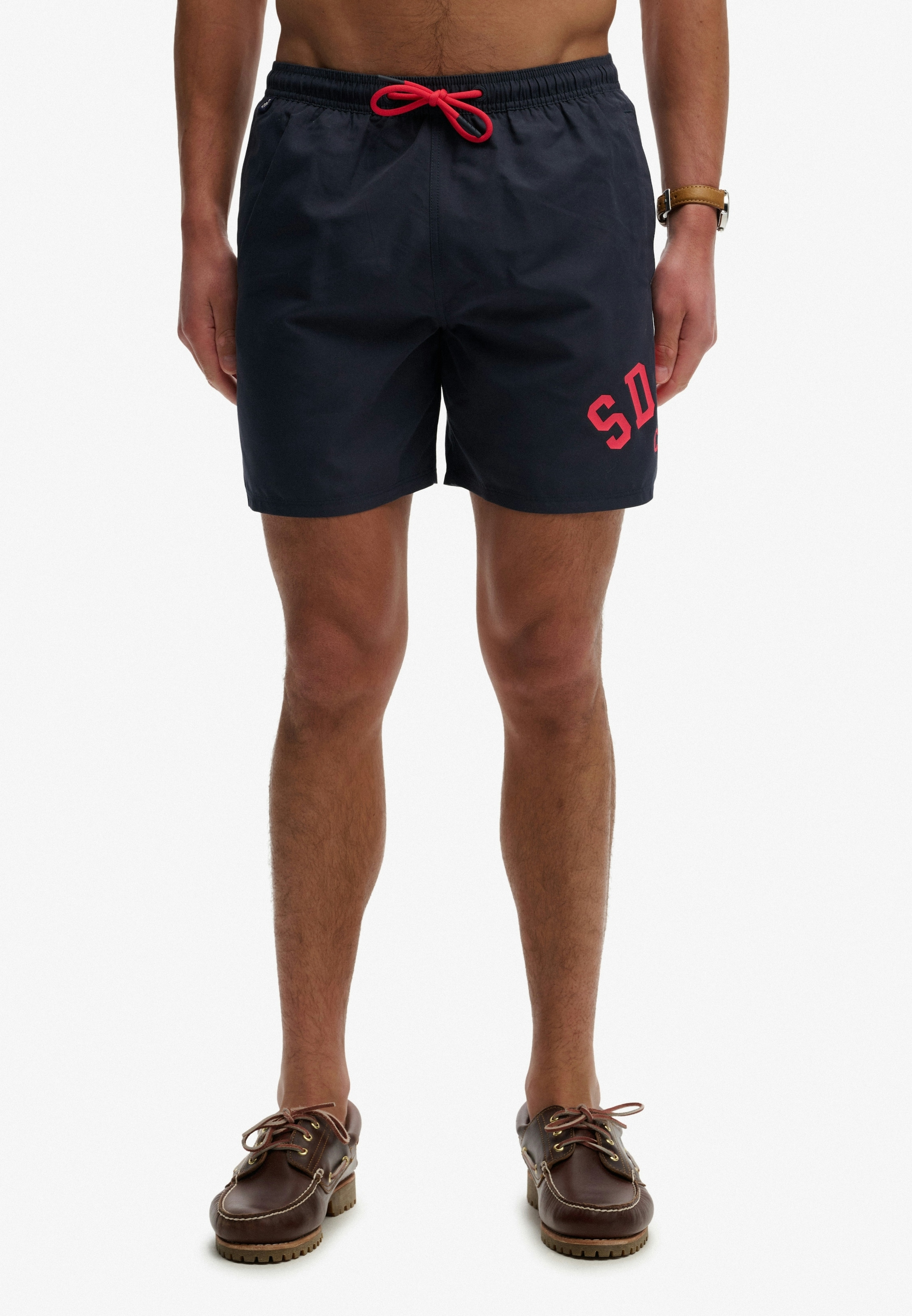 Superdry Badeshorts »PRINTED LOGO 16 SWIM SHORT« modische Passform, unifarbenes Design, aus Polyester, pflegeleicht
