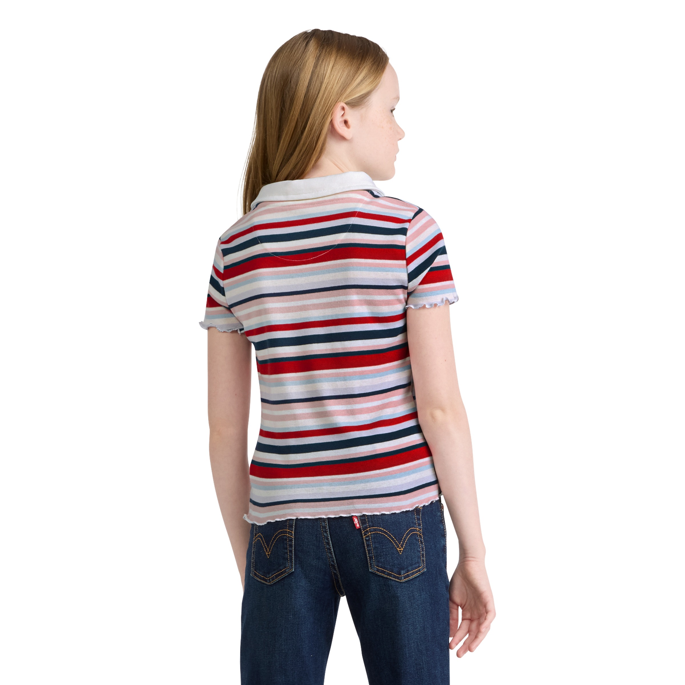 Levi's® Kids Poloshirt »LVG POLO SS KNIT TOP« mit gewellten Abschlüssen, im Streifendessin
