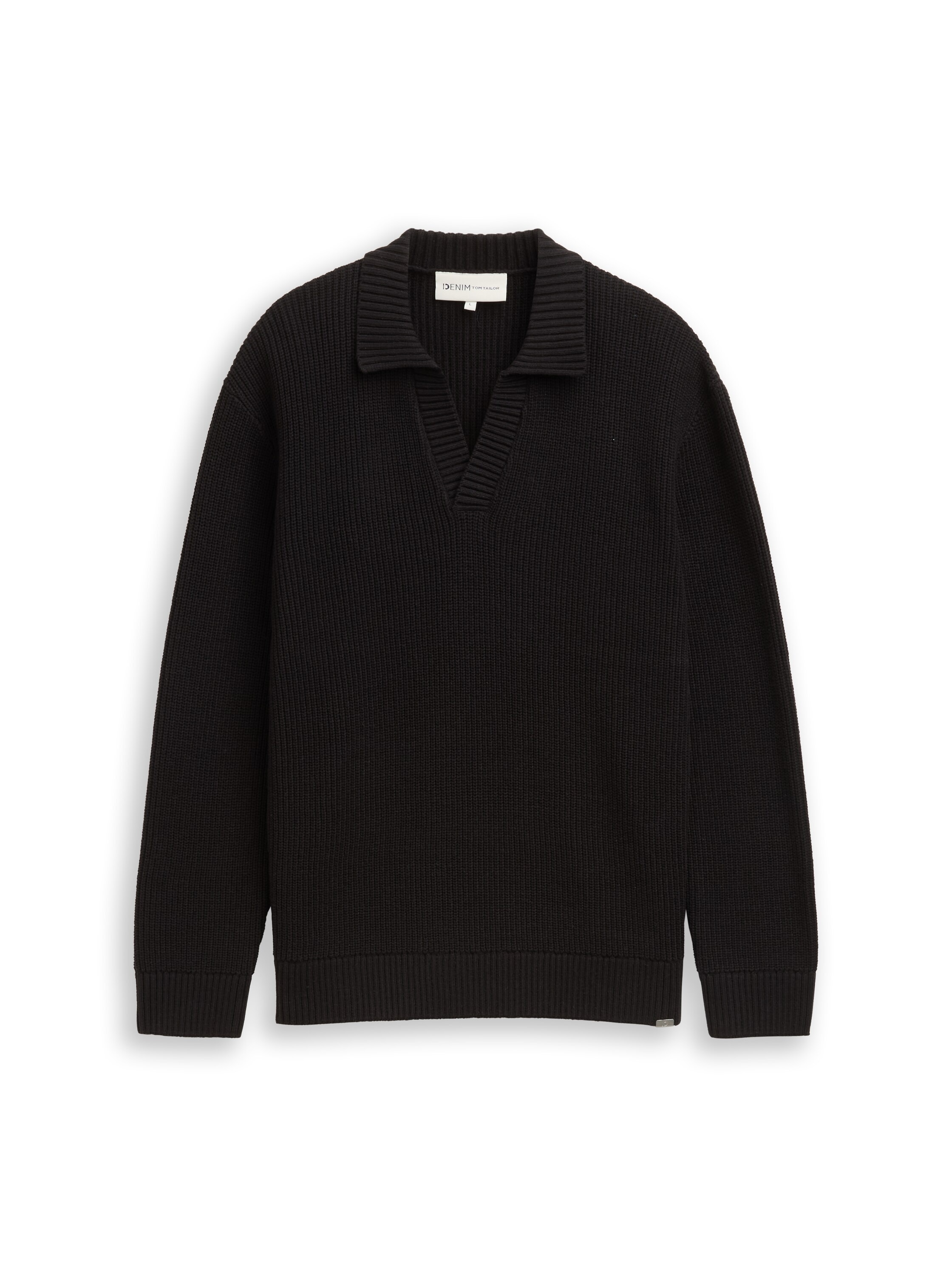 TOM TAILOR Denim Pull à col polo mit Rippbündchen