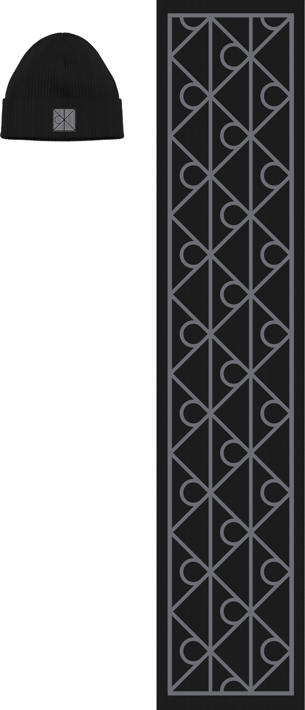 Calvin Klein Bonnet tricoté »EMBLEM BEANIE + AOP SCARF SET« Leicht zu kombinieren