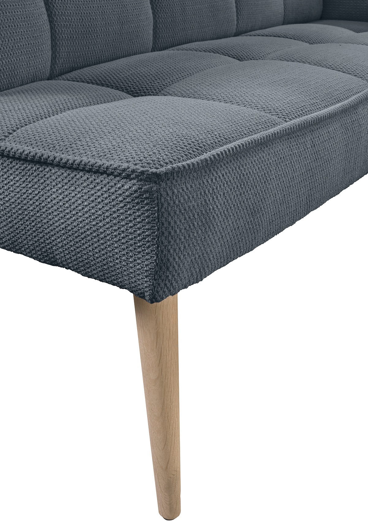 exxpo - sofa fashion Banc d'angle »Latte« couture moderne siège et dossier, confortable et élégant, pied en bois haut