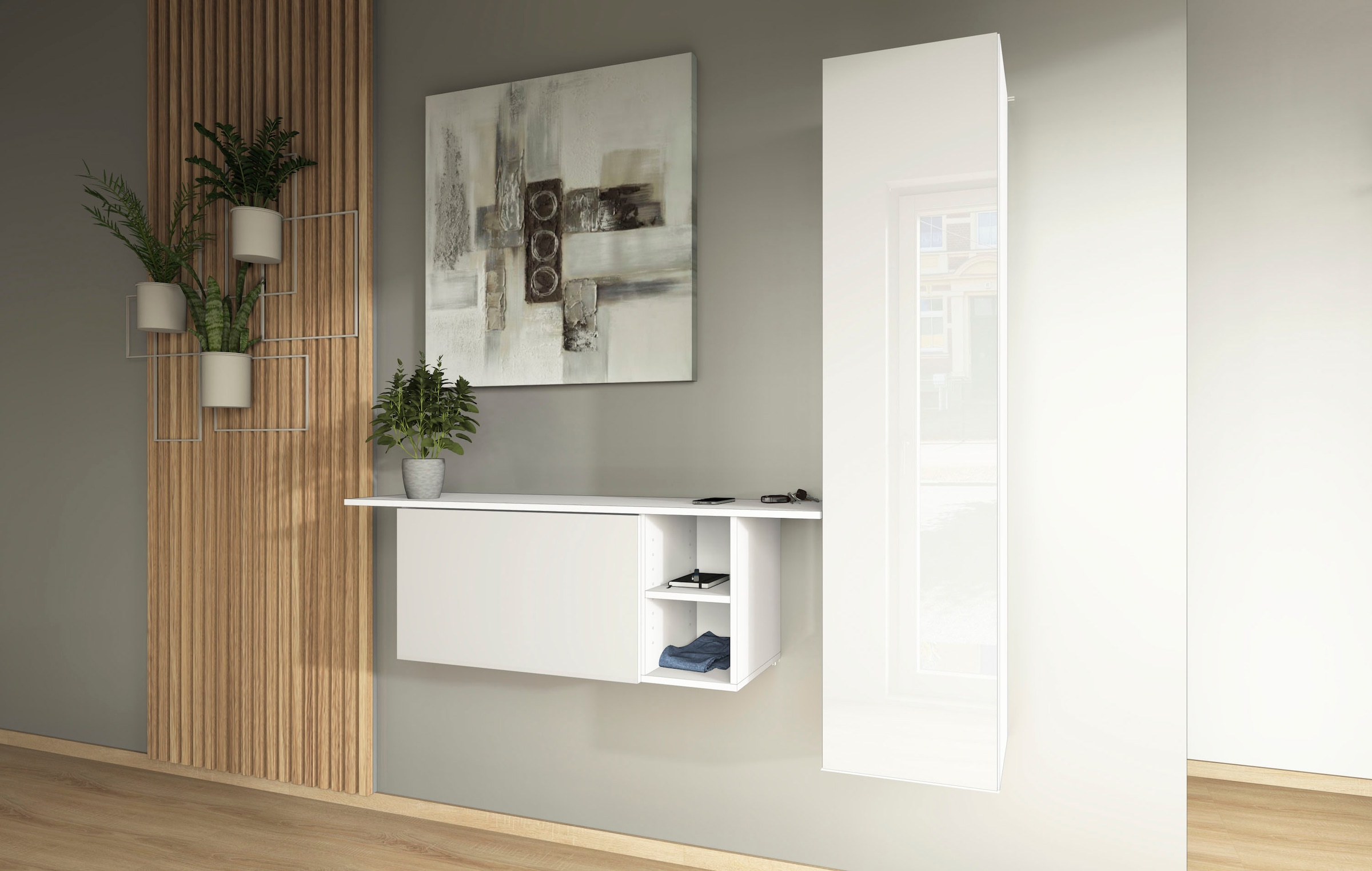 borchardt Möbel Ensemble de vestiaires »Toledo, moderne hängende Garderobe, Schminktisch mit Regalfächern« Ensemble d'épargne, 