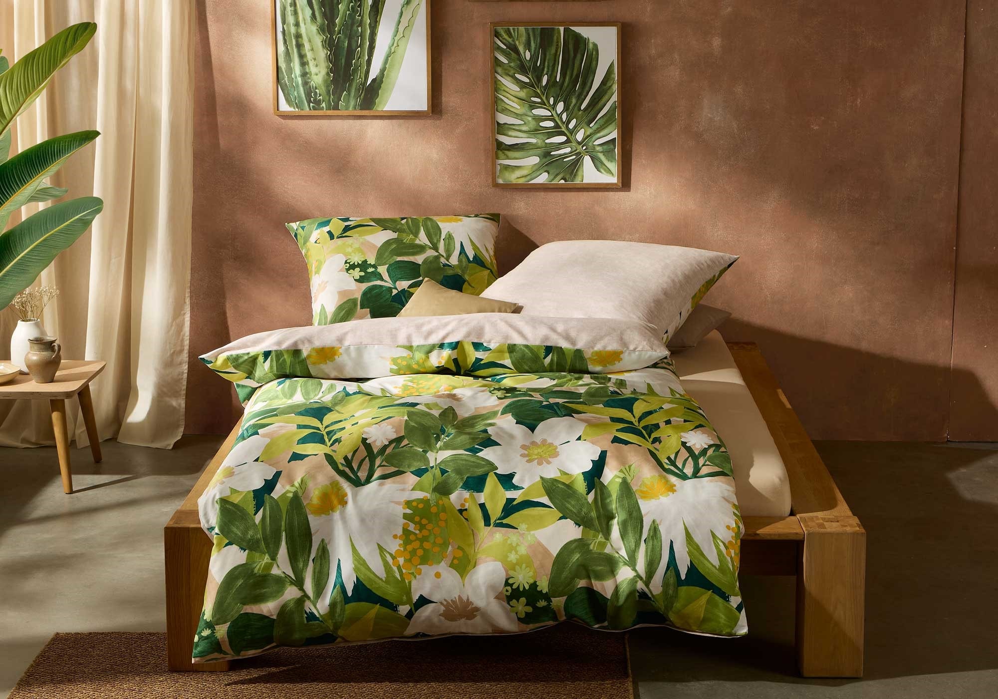 Kaeppel Linge de lit réversible »Botanik« 2 cuis Avec fleurs