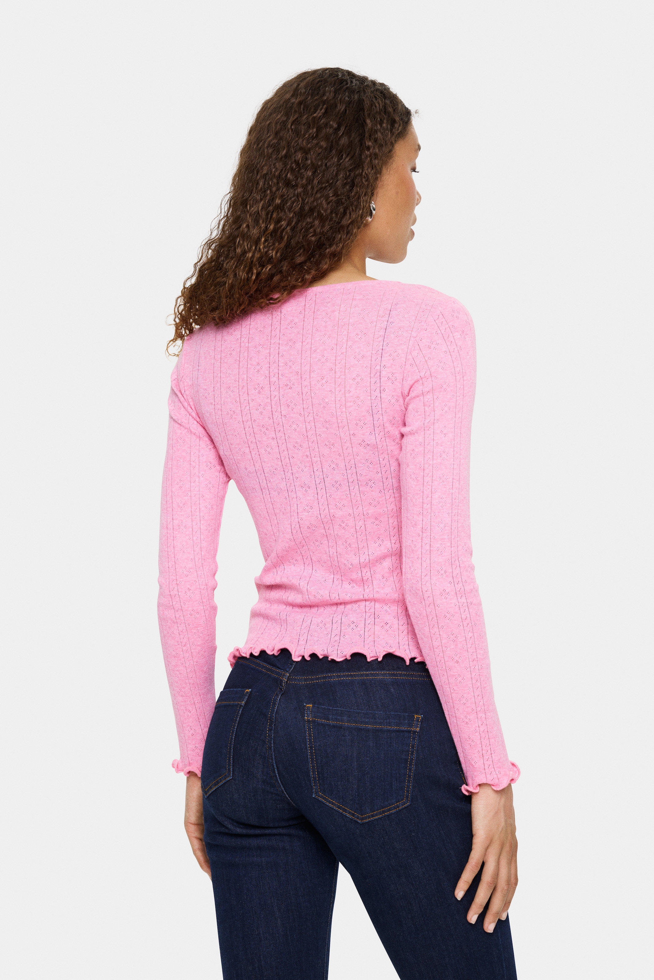 Saint Tropez T-shirt à manches longues »GruSZ« gewellter Saum