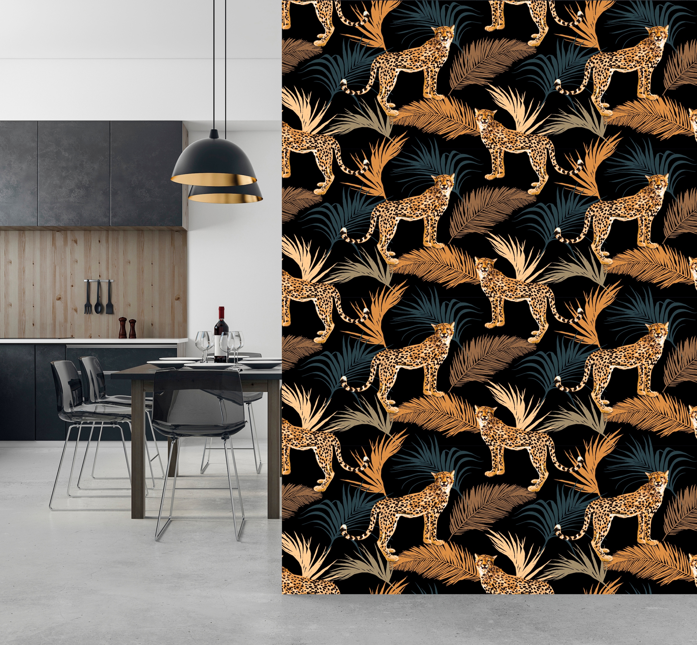 queence Papier peint vinyle »Joleen« Motif | botanique | floral | imprimé | naturellement | à motifs 90x250cm, selbstklebend, kinderleichte Anbringung, , Sticker