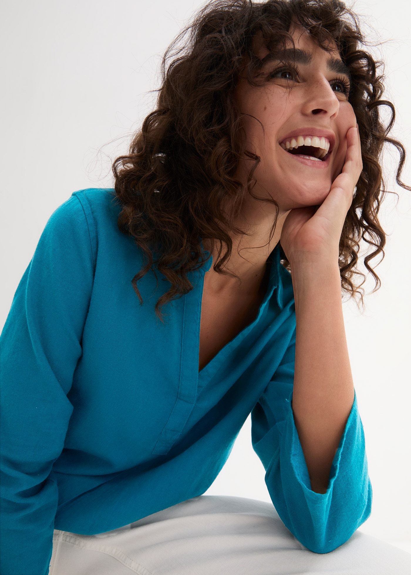 bonprix Langarmbluse »3/4-Arm Bluse mit Leinen« 3/4-Arm Bluse mit Leinen