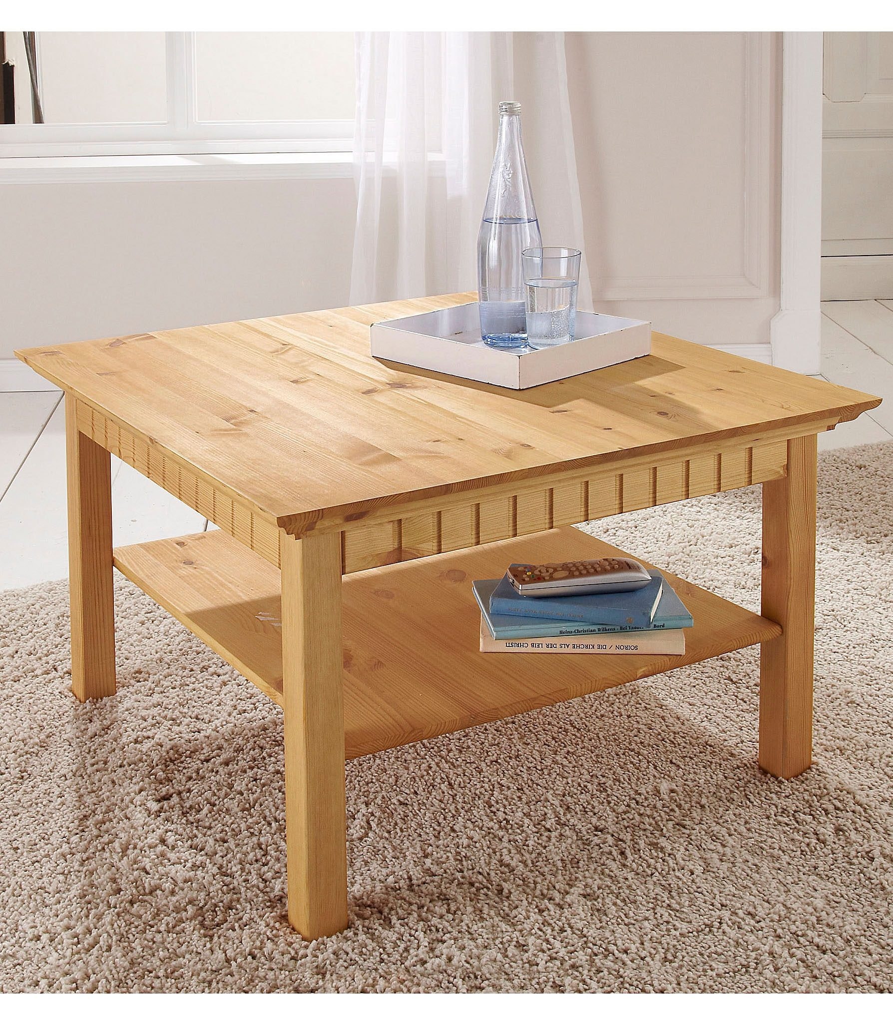 Home affaire Couchtisch »Lisa« Kaffeetisch, massives Kiefernholz, B/T/H: 76x76x45 cm