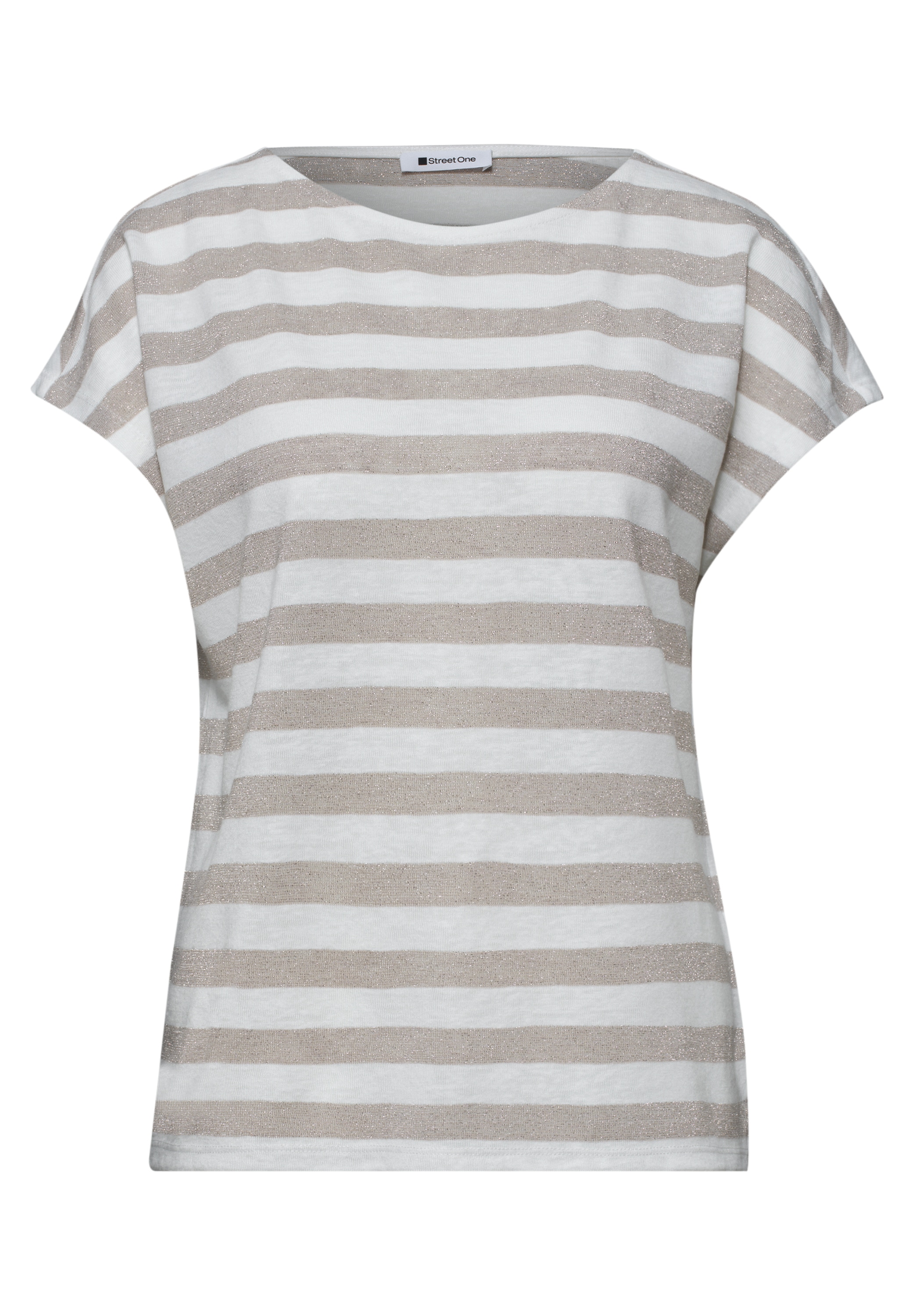 STREET ONE Haut de chemise Motif rayé avec détails pailletés, fentes latérales