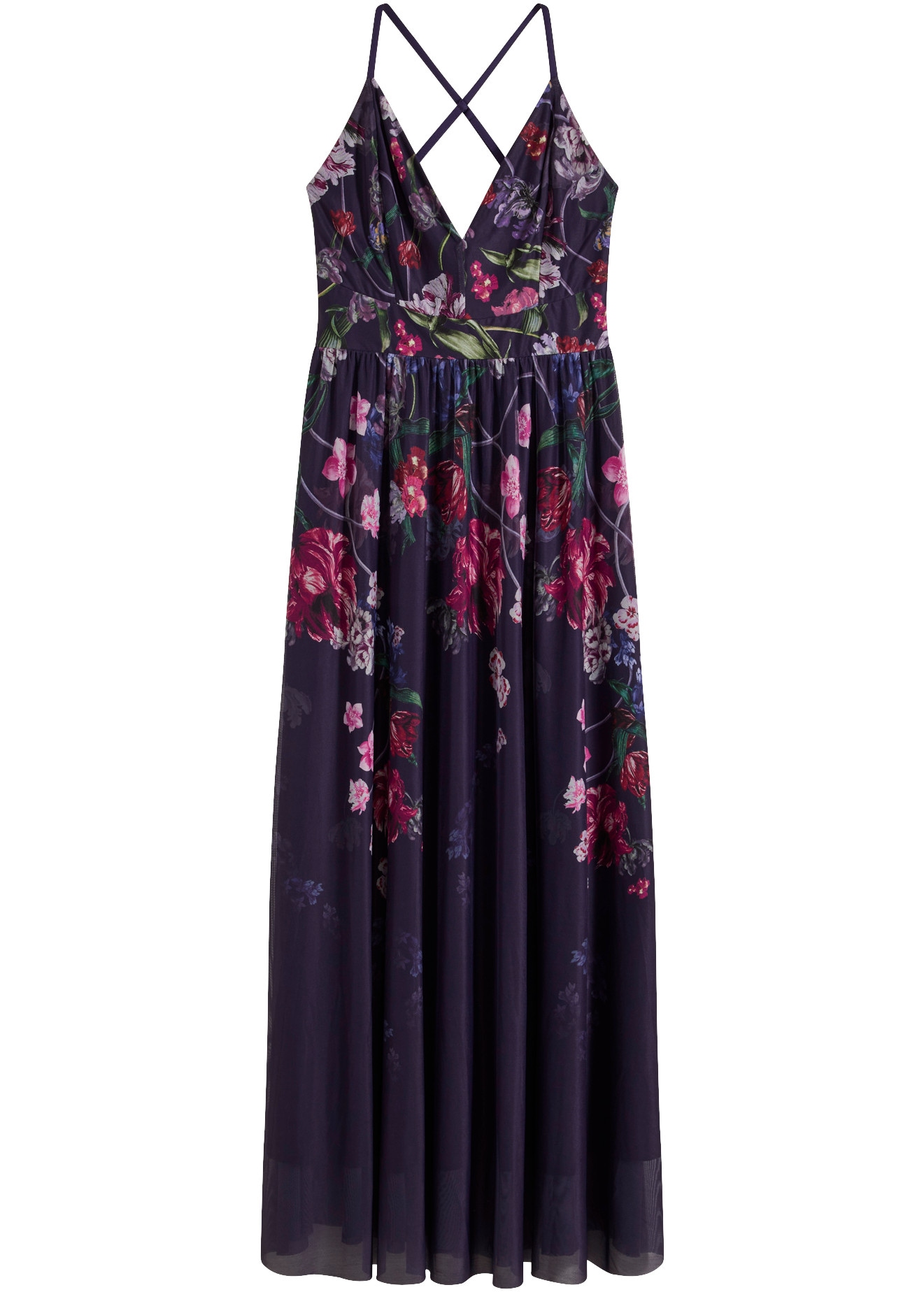 bonprix Maxi robe mit feinem Tüll, Slim Fit Passform