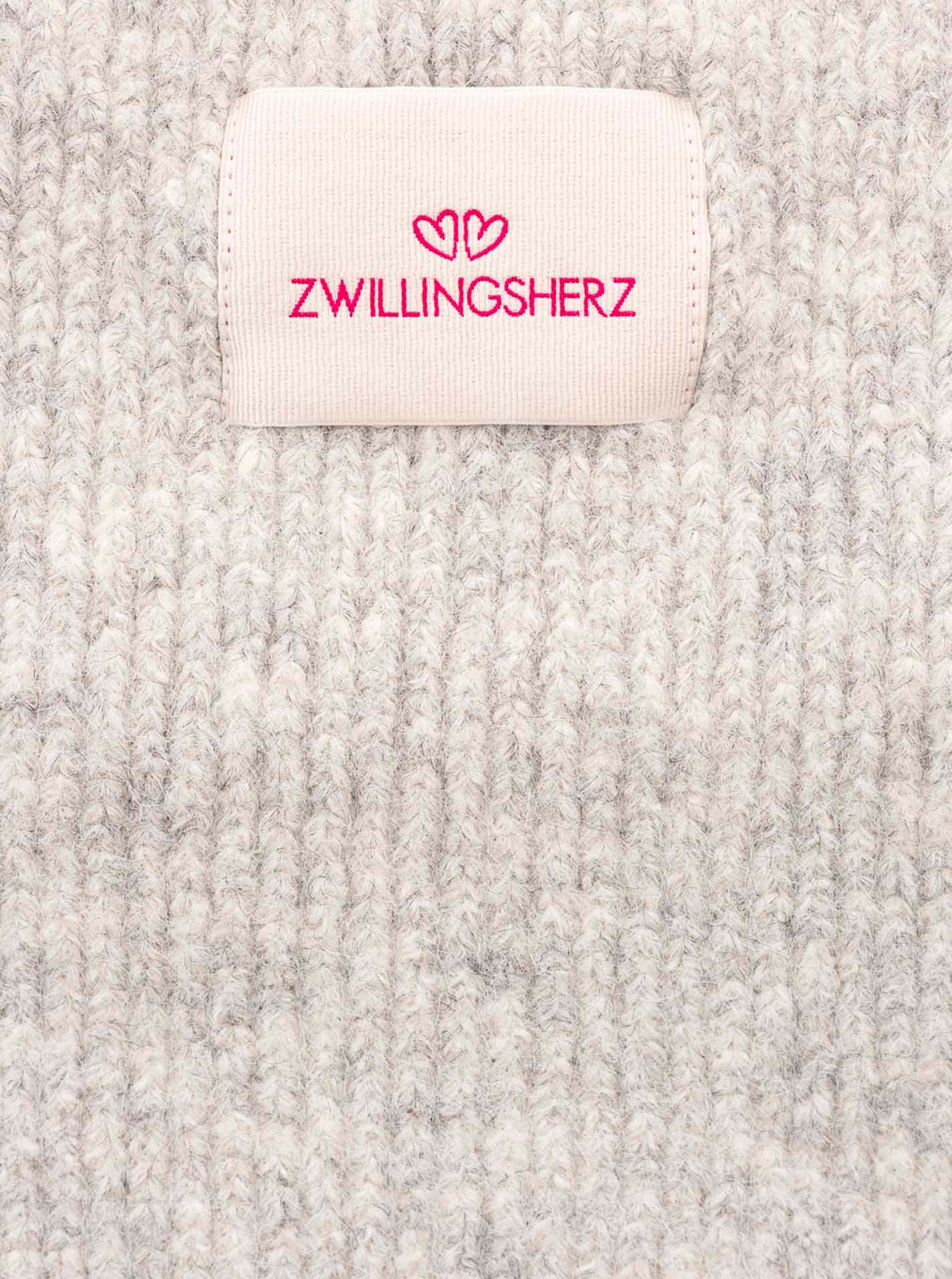 Zwillingsherz Écharpe tricotée »"Zwillingsherz Patch"« gerippt, mit Wolle und Patch
