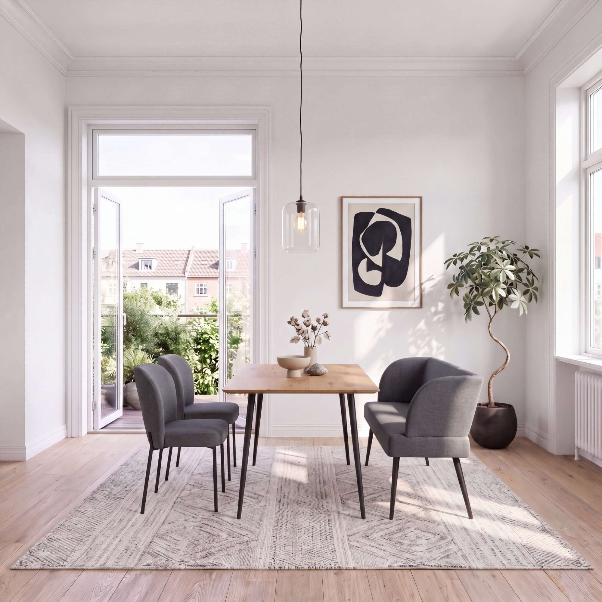 GOODproduct Banc d'angle »Lena« Assise avec ressorts ensachés, housse en tissu tissé facile d'entretien, largeur 192 cm