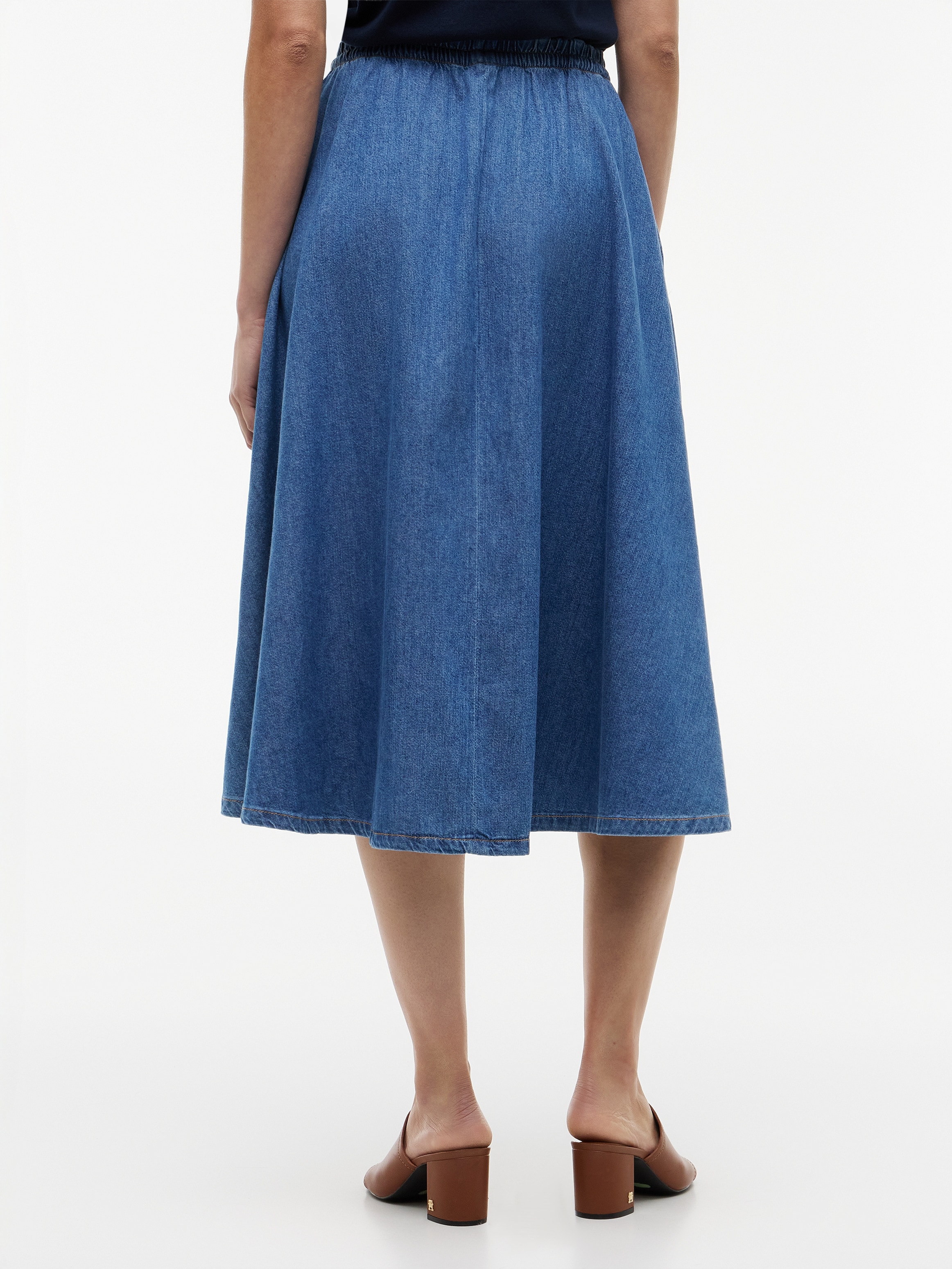 Tommy Hilfiger Jupe en jean »MIDI FLARED SKIRT MIA RW« Baumwolle, in ausgestellter Form