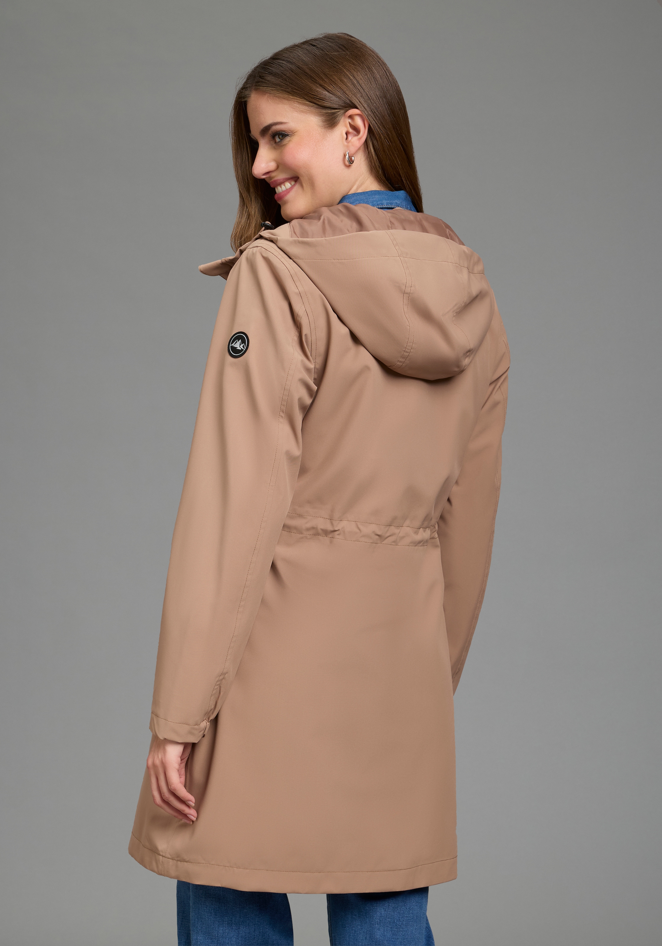 Polarino Veste fonctionnelle avec capuche léger & flexible, adapté à la pluie, imperméable, respirant