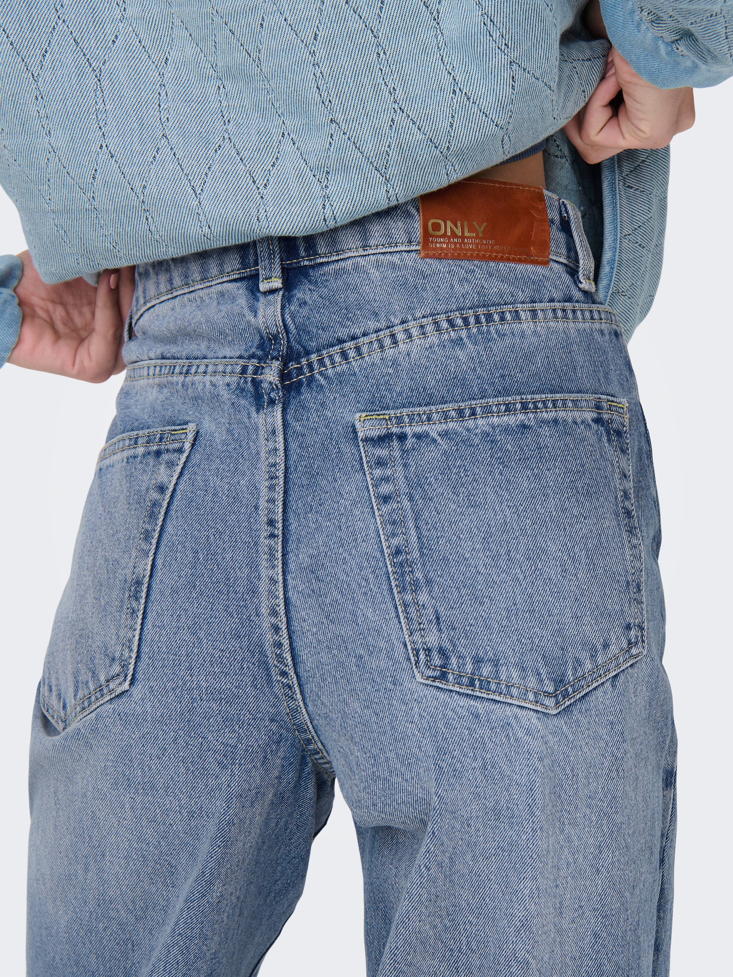 ONLY High-waist-Jeans »ONLHOPE HW WIDE DNM REA345 NOOS« Baumwolle