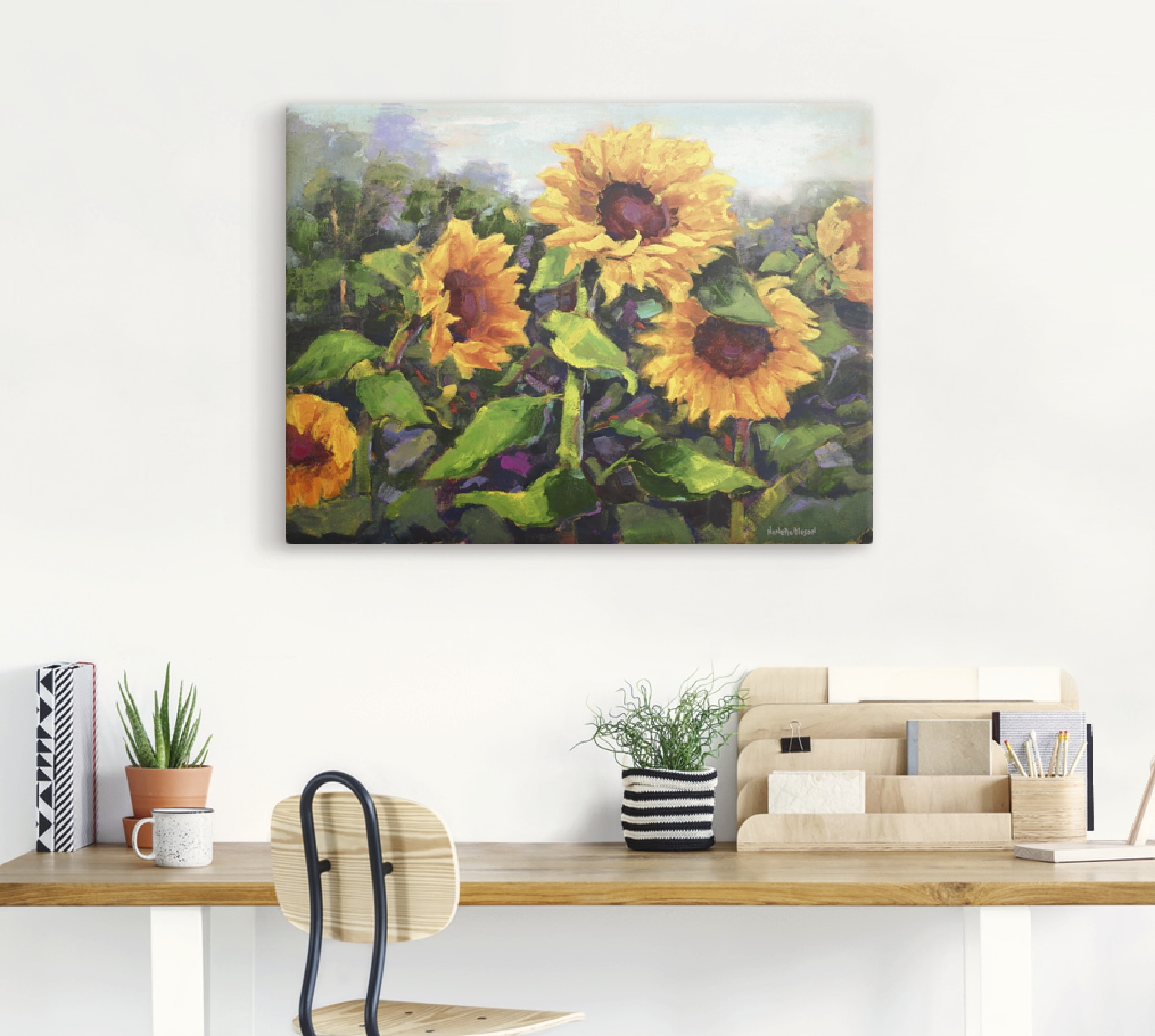 Artland Tableau sur toile »Das Erwachen der Sonnenblumen IV« 1 cuis tlg. auf Holzrahmen gespannt