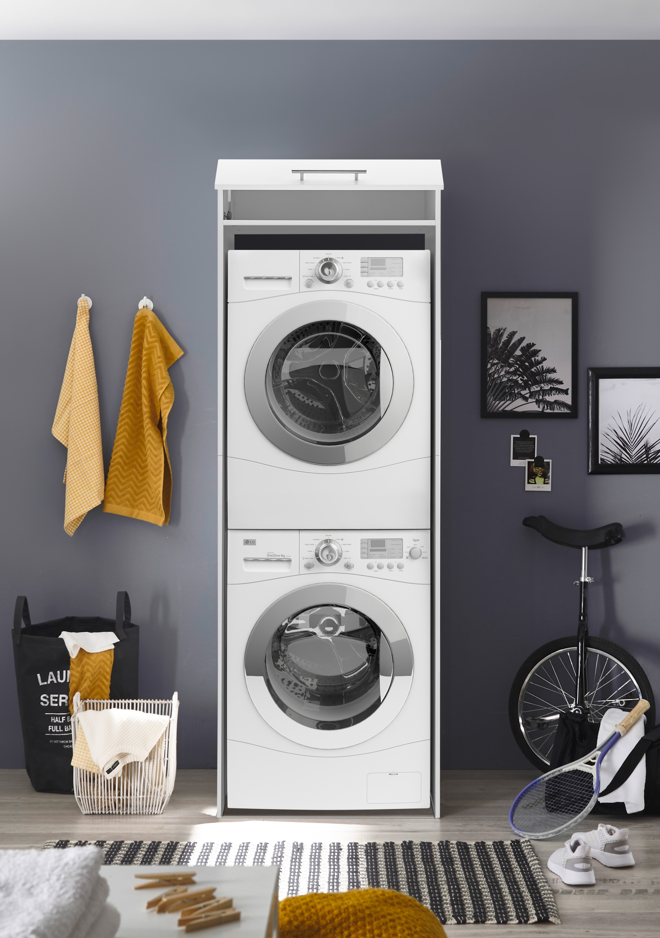 RESPEKTA Armoire pour machine à laver »Clara« (B x T x H)  67,4 x 67,6 cm x 200 cm