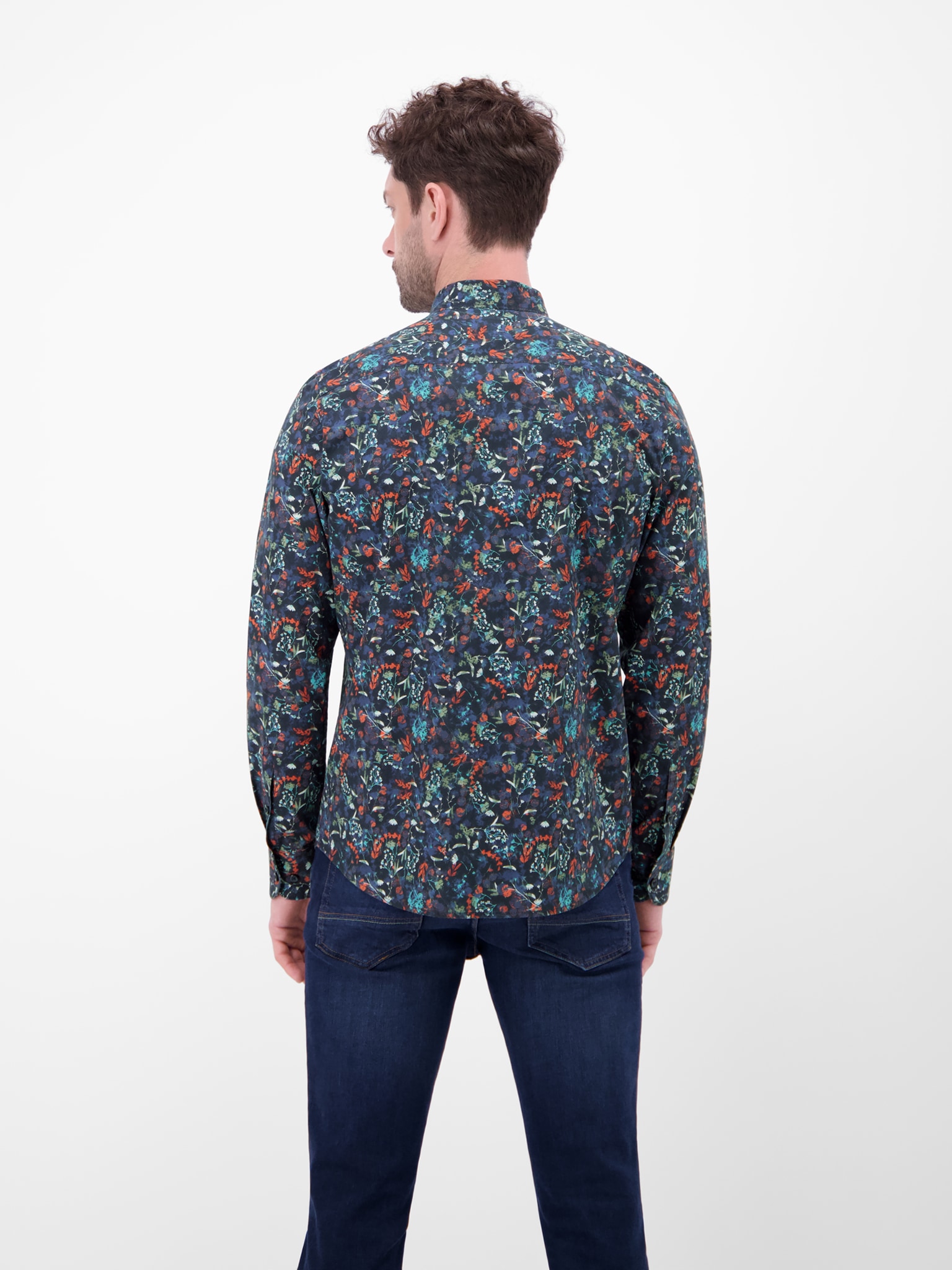 LERROS Chemise à manches longues mit Allover-Print, geblümt