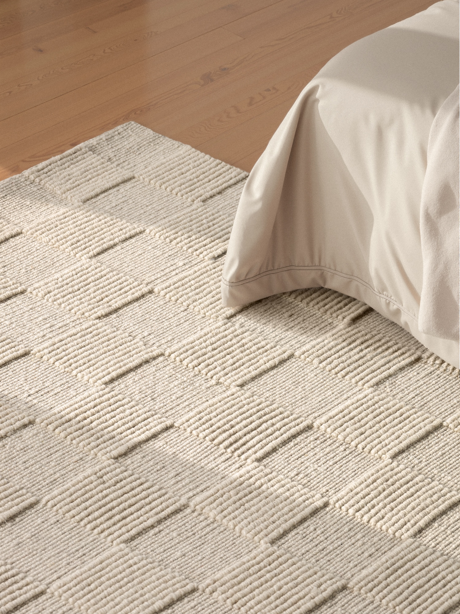 Villeroy & Boch Wollteppich »Scala« rechteckig 10 mm Höhe Handgewebt, Wolle, Kariert, Natur, 3D-Struktur, Karo, Wohnzimmer