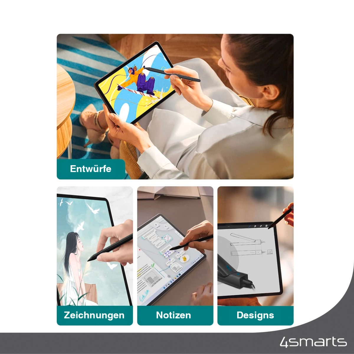 4smarts Eingabestift »Aktiver Eingabestift Pencil Pro 3 schwarz«