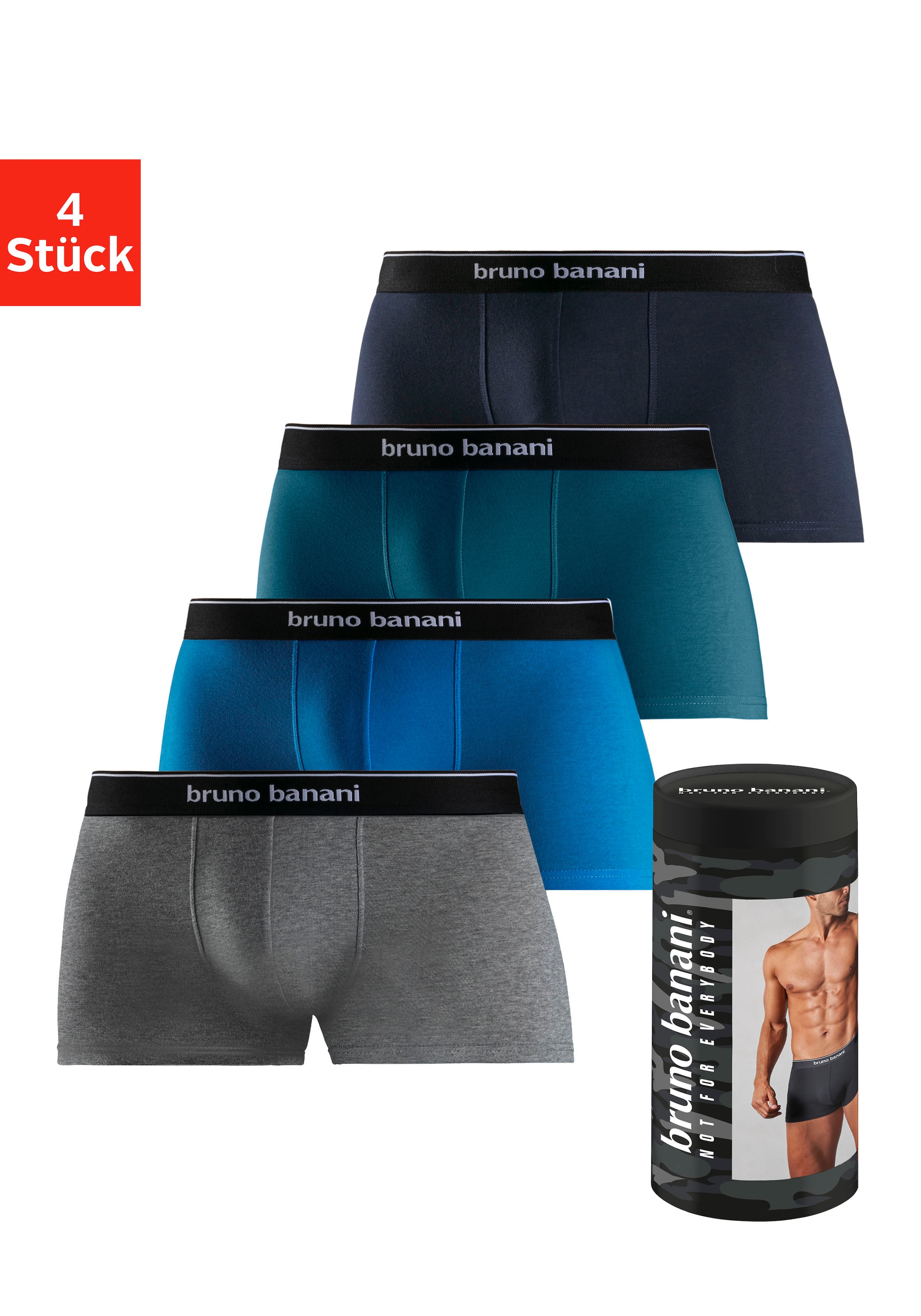 Bruno Banani Boxer »Boxershorts für Herren« Dose, 4 Stk. in der Dose verpackt