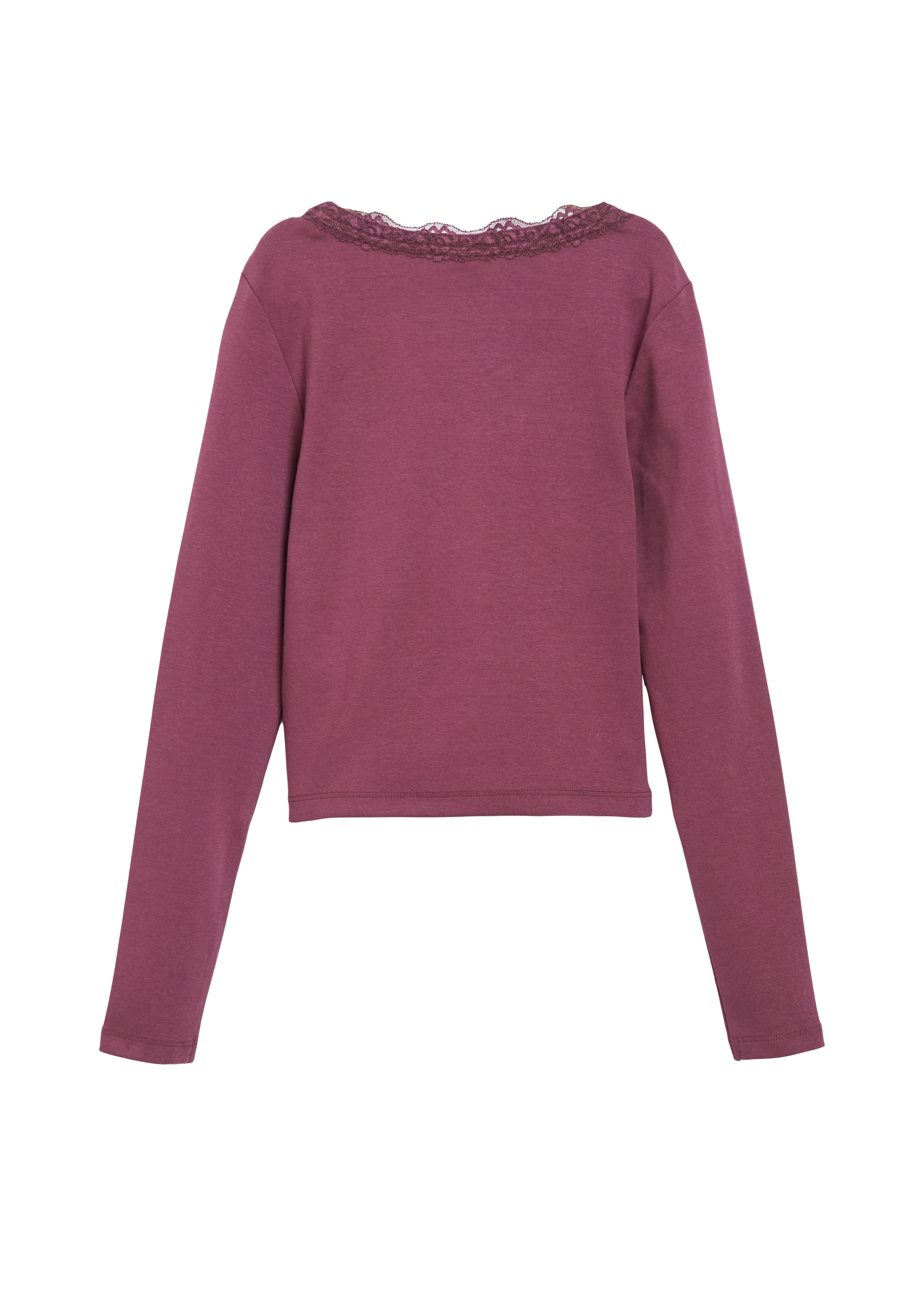 s.Oliver Junior T-shirt à manches longues Avec encolure en V avec applications crochetées / pour filles