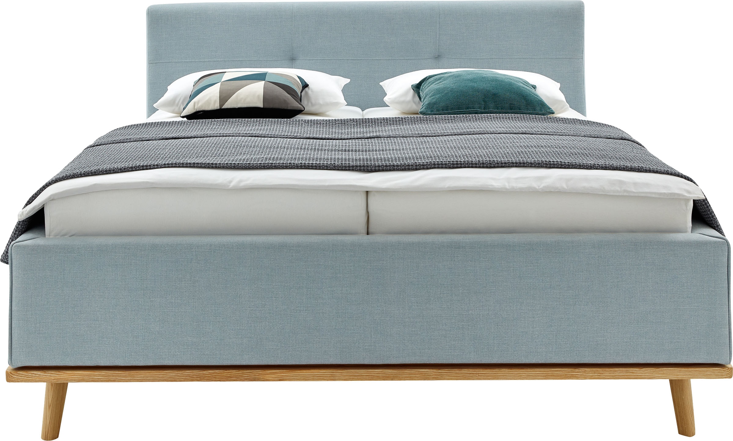 Musterring Lit rembourré »Delphi erhältlich in der Breite 160cm und 180cm« Eicherahmen massiv, Kopfteil mit Steppung